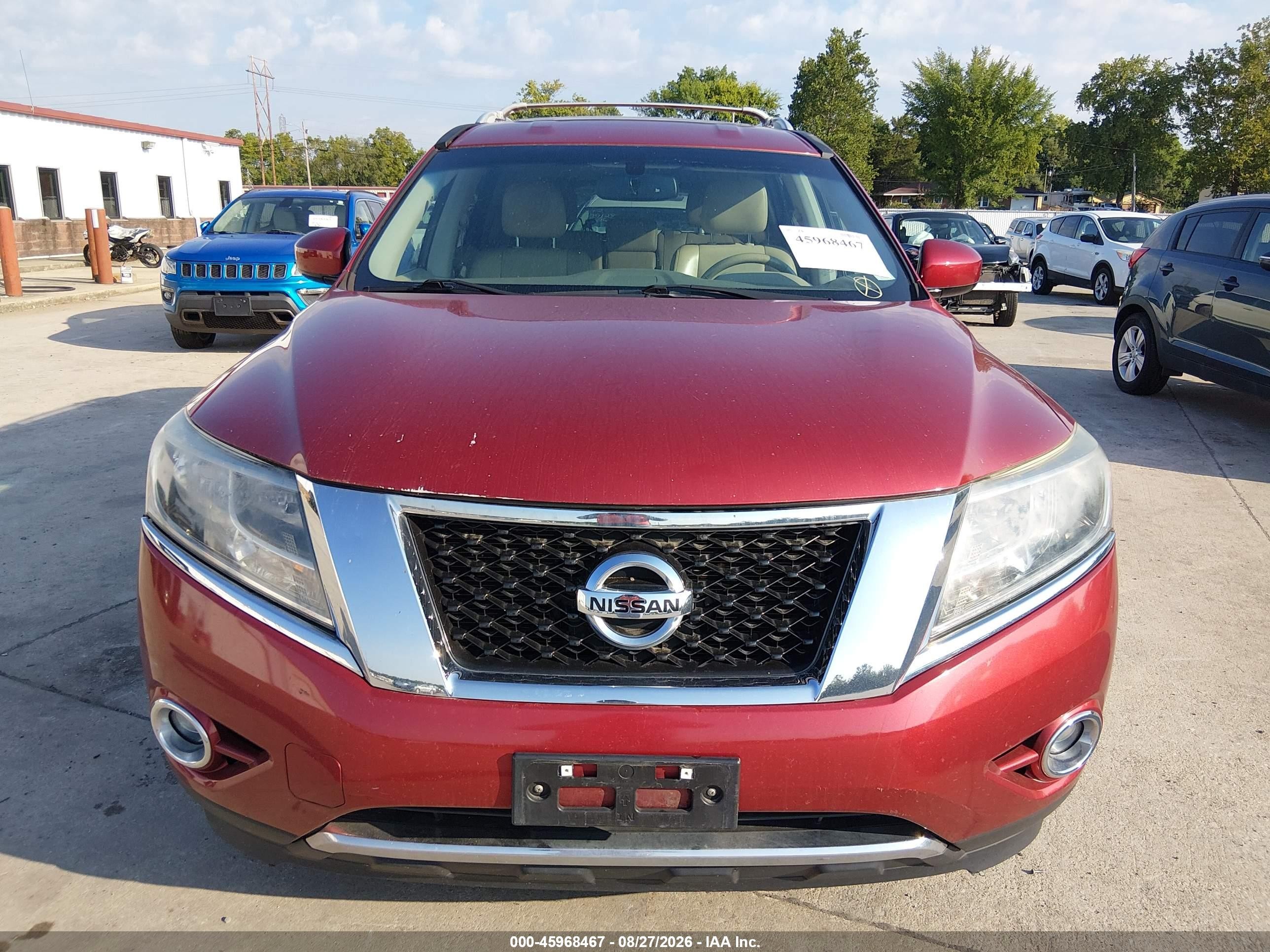 2014 Nissan Pathfinder Sl Red vin: 5N1AR2MM2EC700011