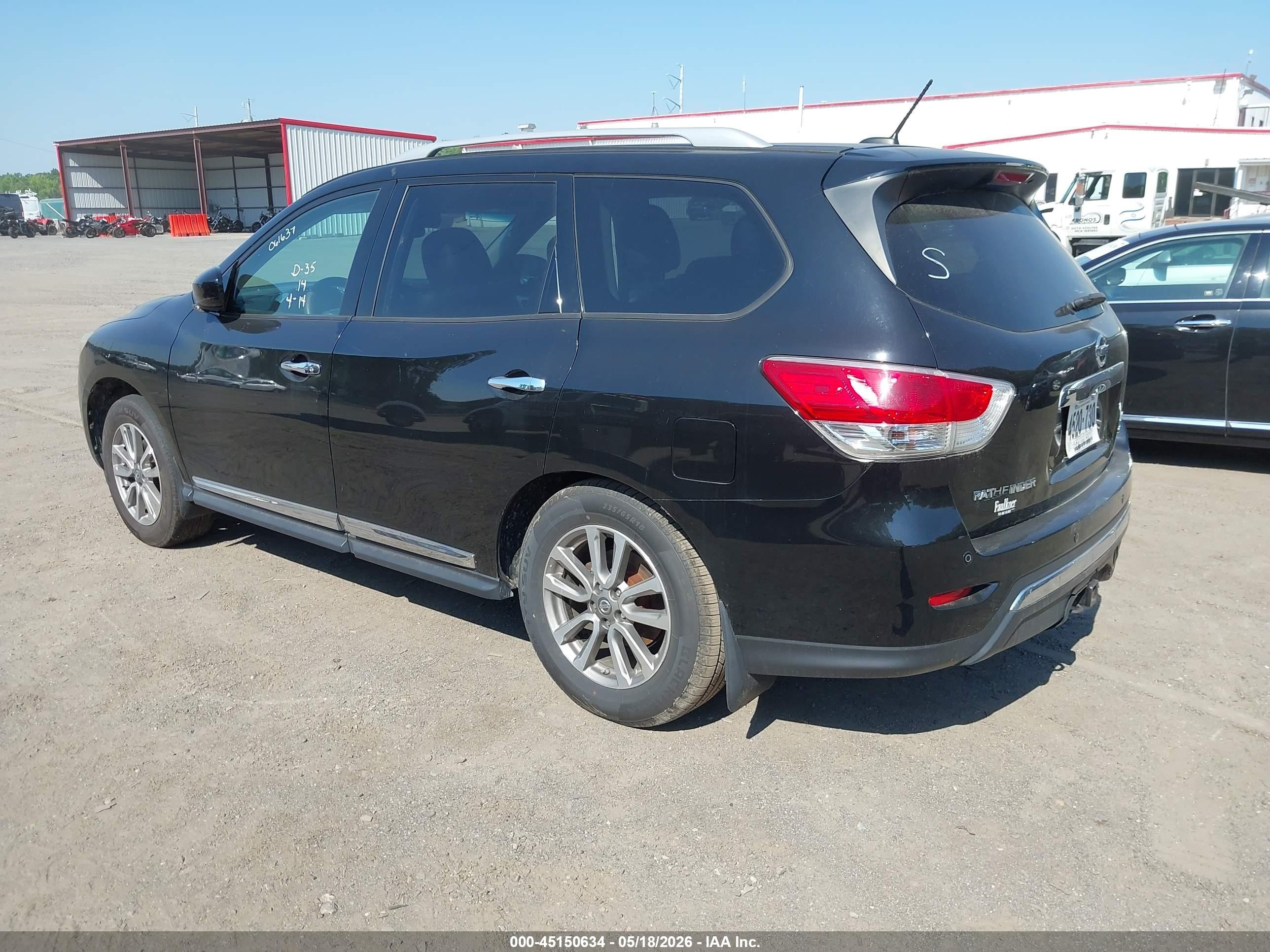 2014 Nissan Pathfinder Sl Black vin: 5N1AR2MM2EC727032
