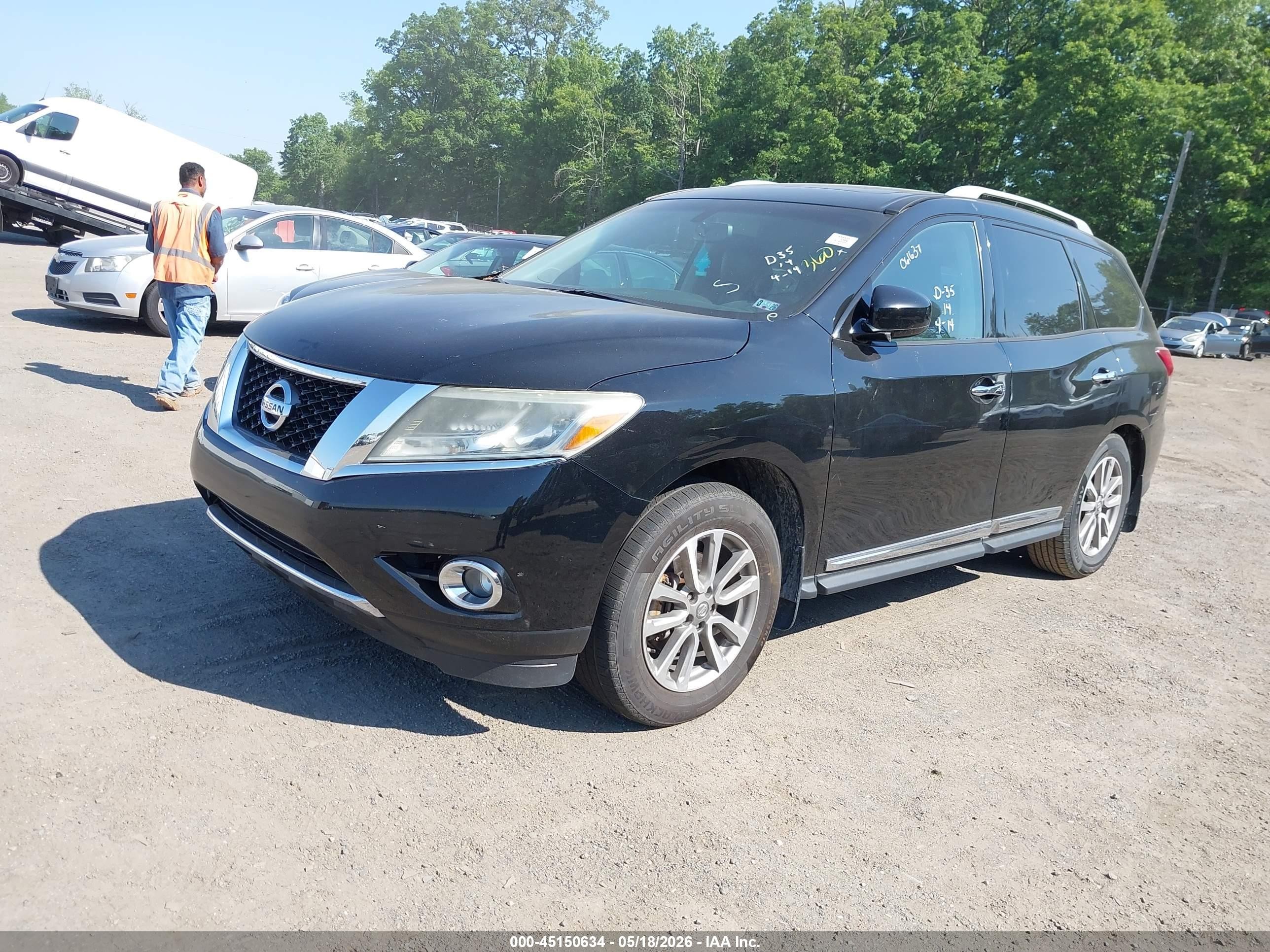 2014 Nissan Pathfinder Sl Black vin: 5N1AR2MM2EC727032