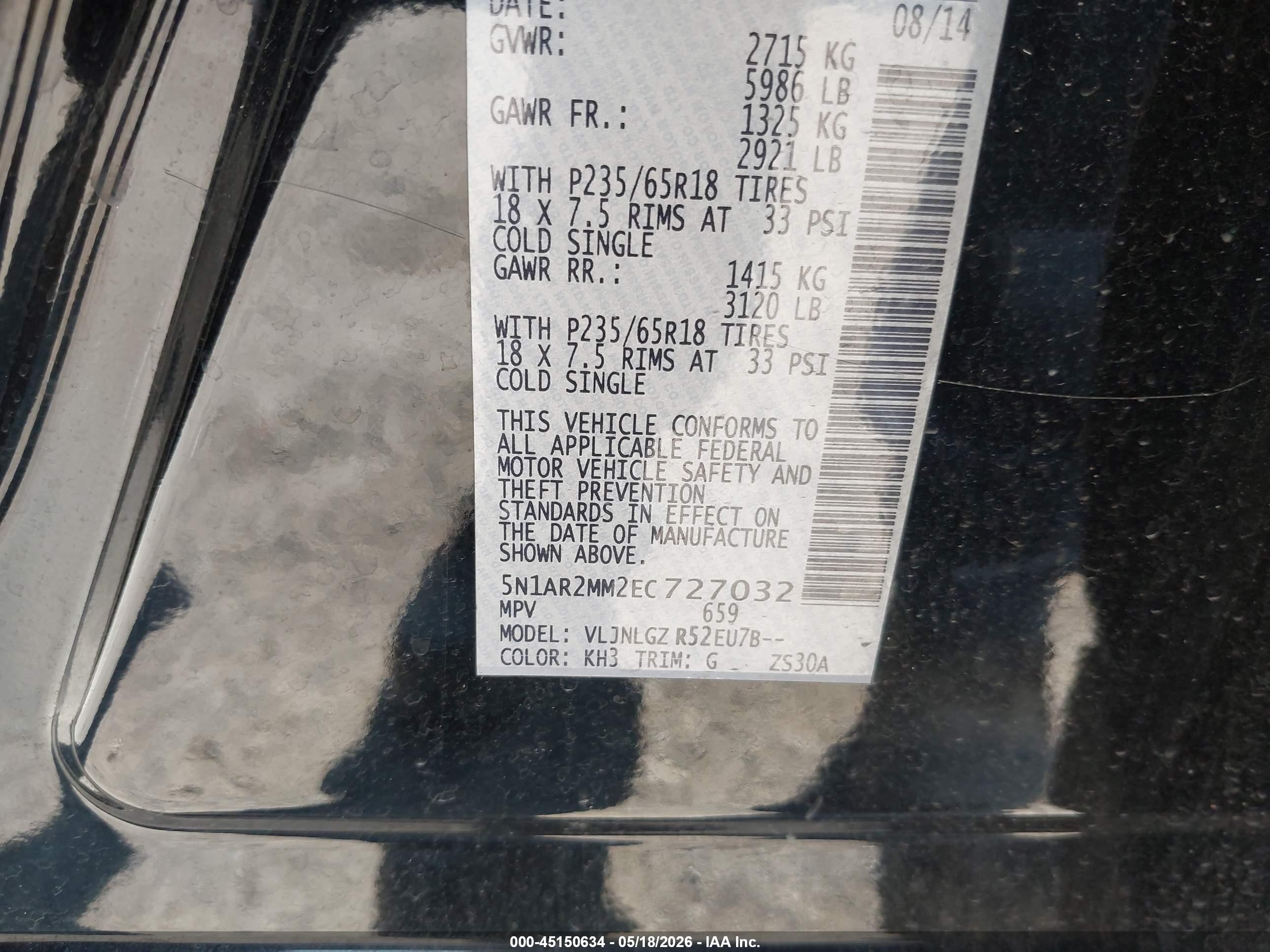 2014 Nissan Pathfinder Sl Black vin: 5N1AR2MM2EC727032