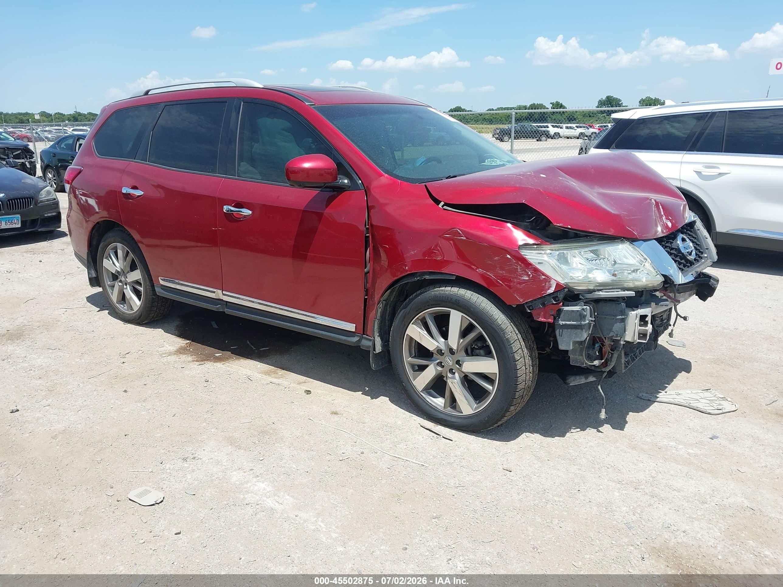 2015 Nissan Pathfinder Platinum Красный vin: 5N1AR2MM2FC608608