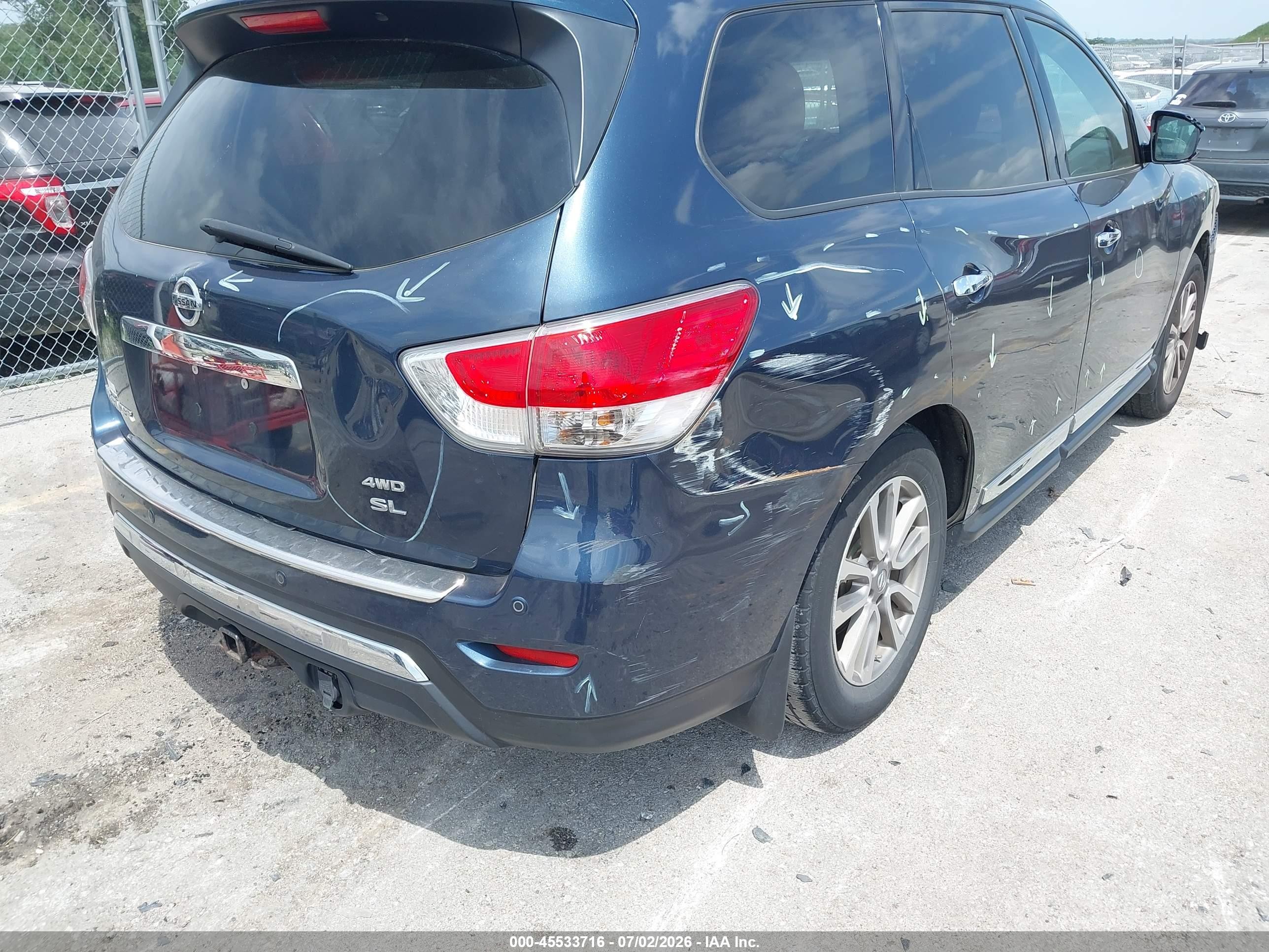 2015 Nissan Pathfinder Sl Синий vin: 5N1AR2MM2FC649160