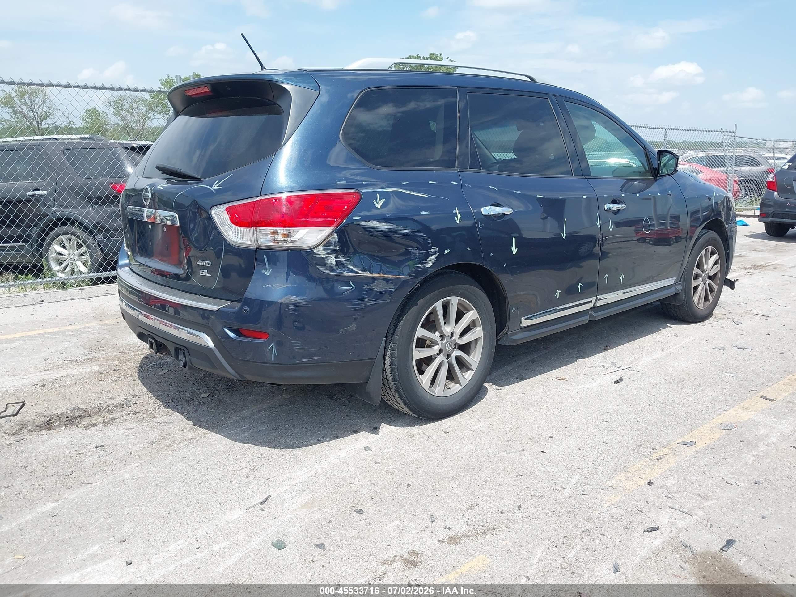 2015 Nissan Pathfinder Sl Синий vin: 5N1AR2MM2FC649160