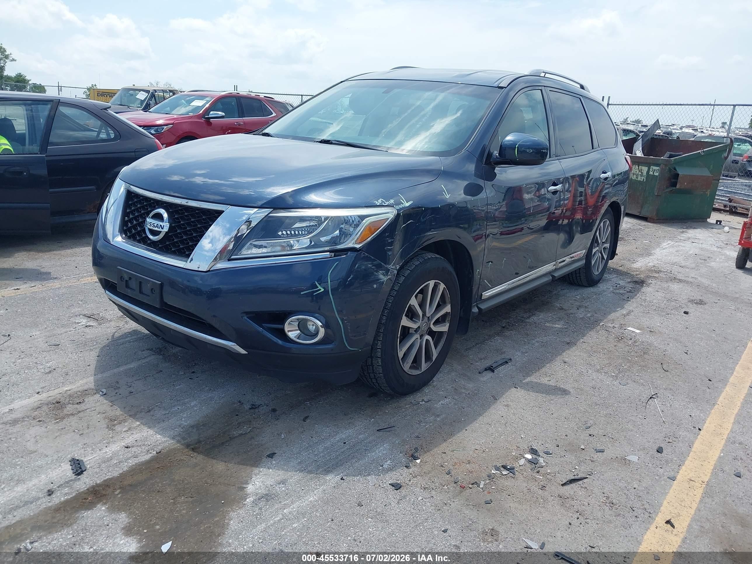 2015 Nissan Pathfinder Sl Синий vin: 5N1AR2MM2FC649160
