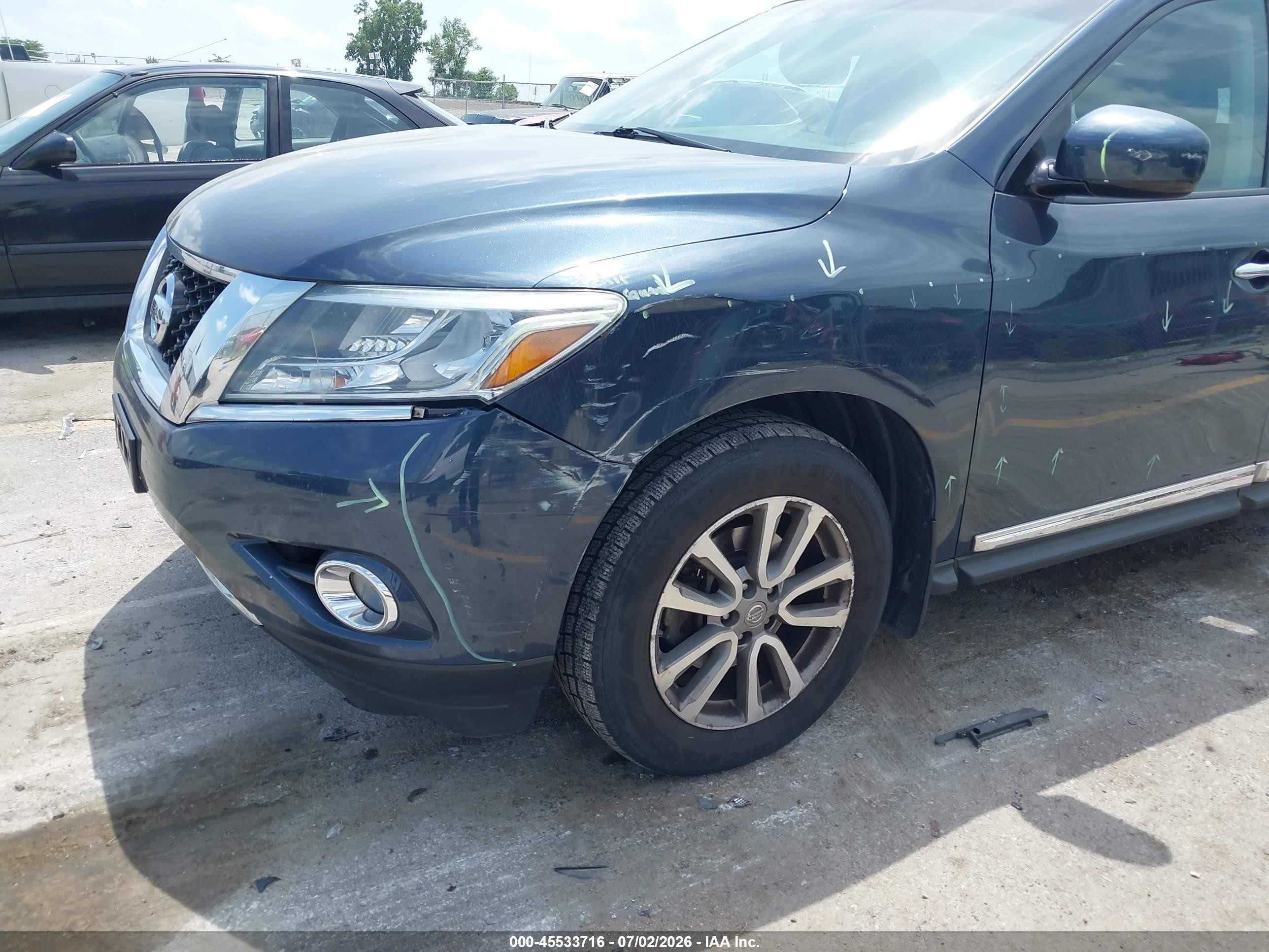 2015 Nissan Pathfinder Sl Синий vin: 5N1AR2MM2FC649160