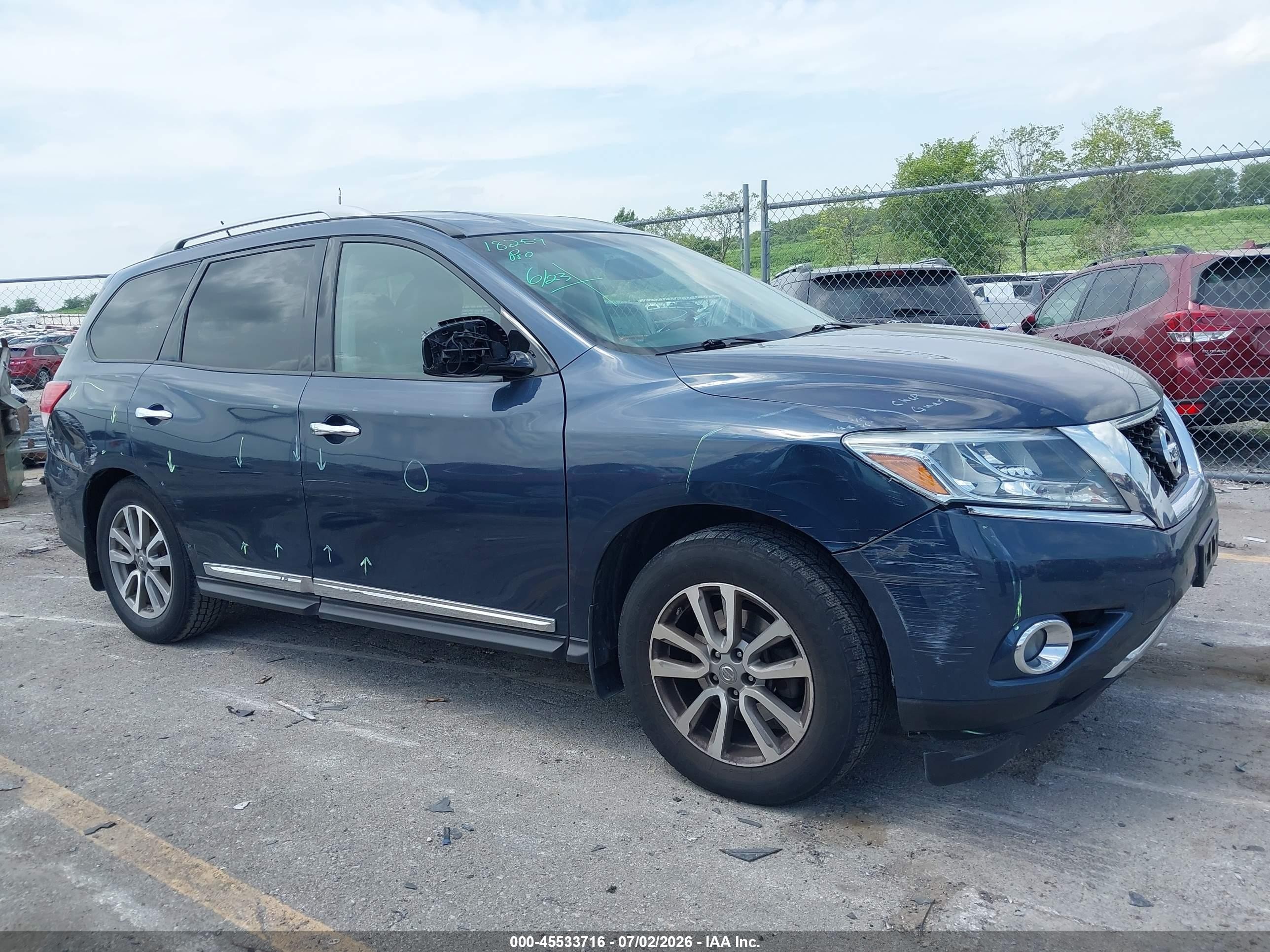 2015 Nissan Pathfinder Sl Синий vin: 5N1AR2MM2FC649160