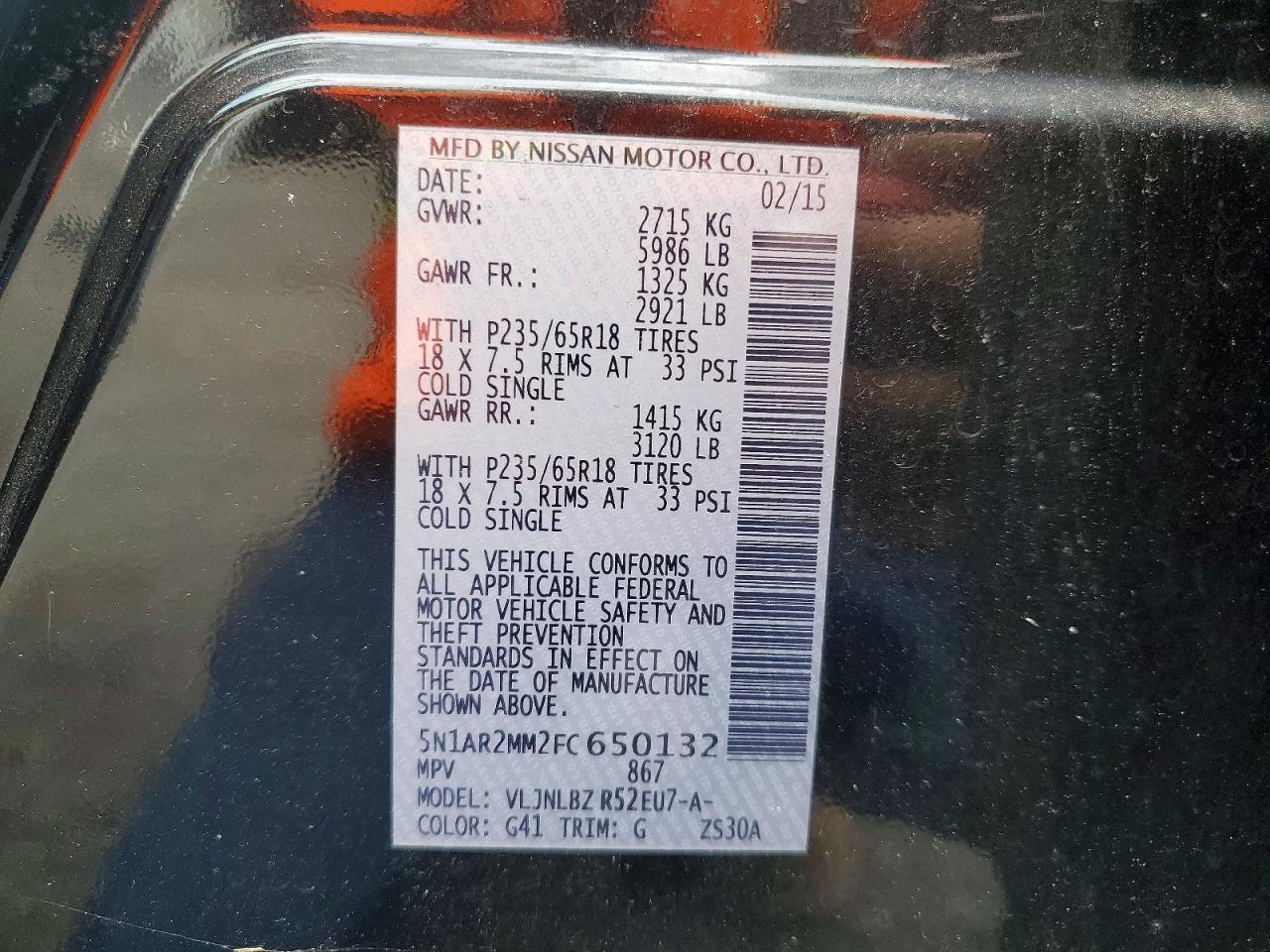 2015 Nissan Pathfinder S Черный vin: 5N1AR2MM2FC650132