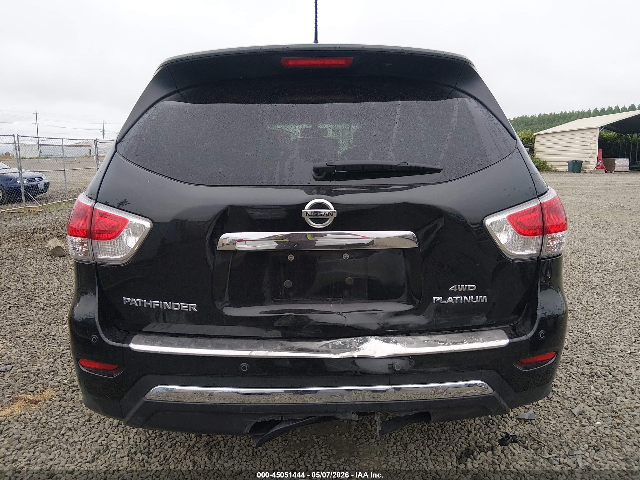 2015 Nissan Pathfinder Platinum/s/sl/sv Black vin: 5N1AR2MM2FC676357