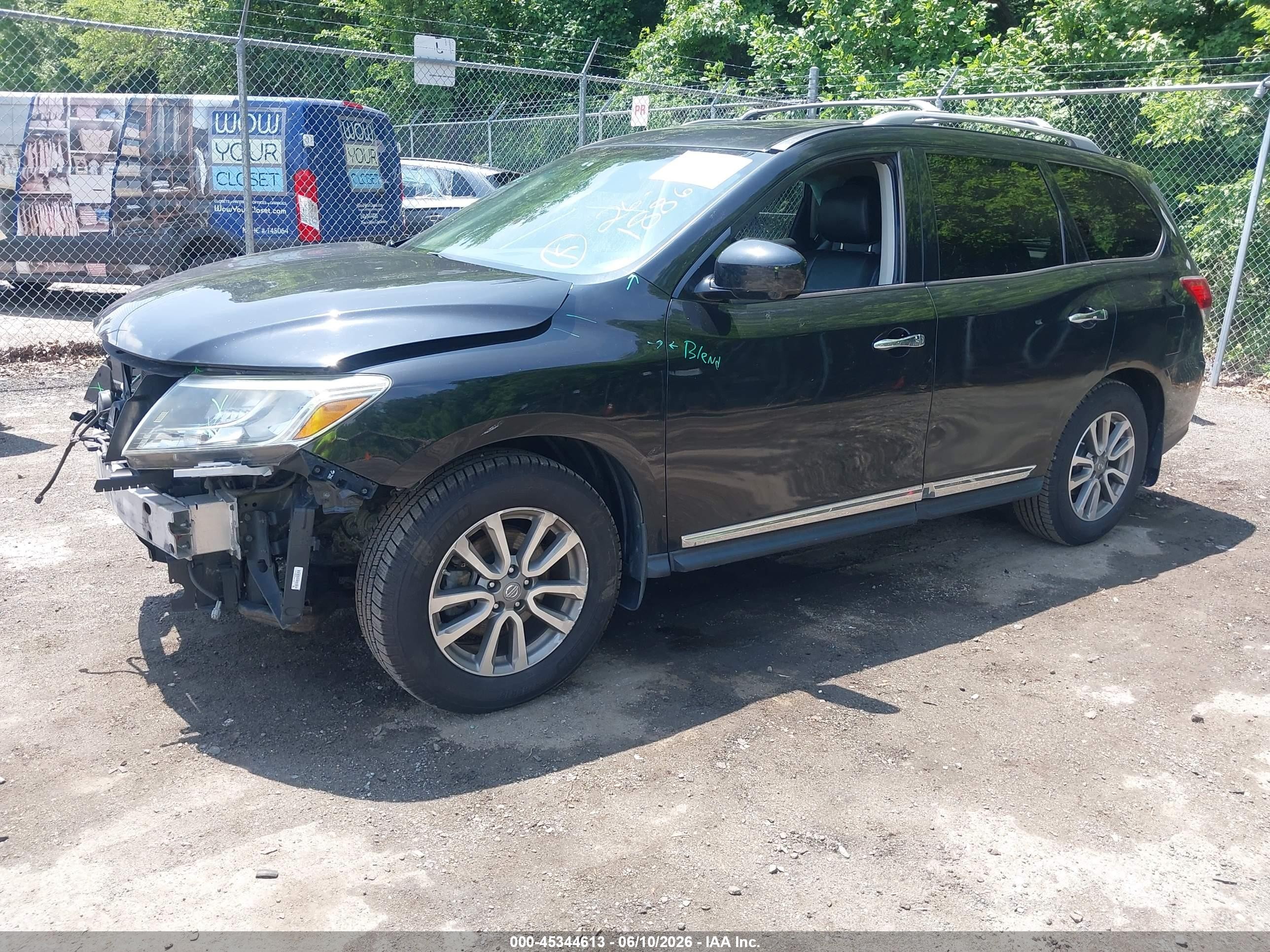 2015 Nissan Pathfinder Sl Black vin: 5N1AR2MM2FC683910