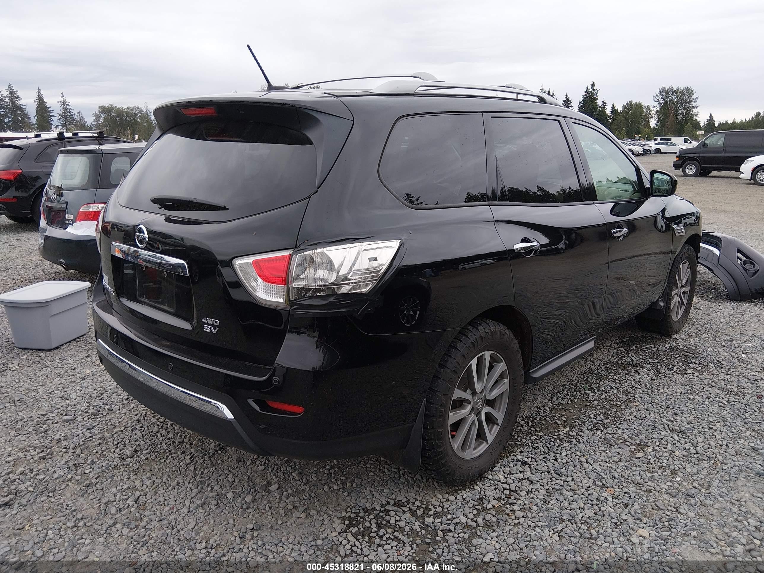 2013 Nissan Pathfinder Sv Black vin: 5N1AR2MM3DC612003