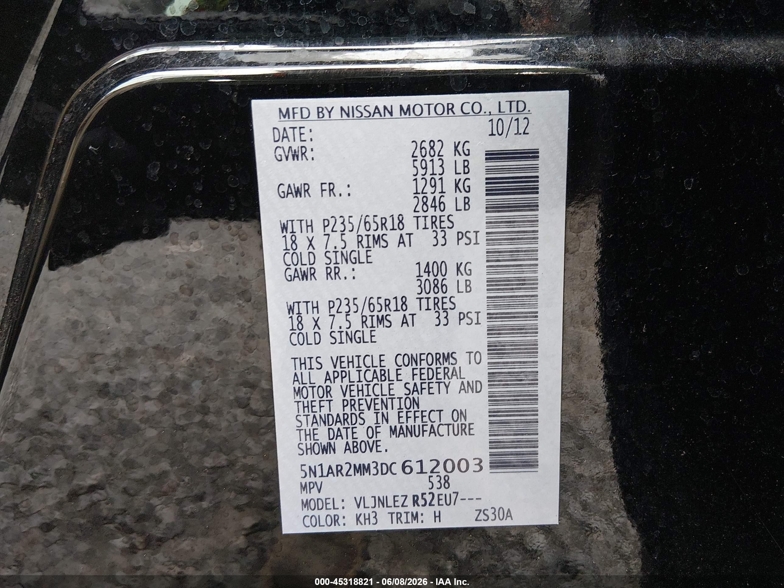 2013 Nissan Pathfinder Sv Black vin: 5N1AR2MM3DC612003