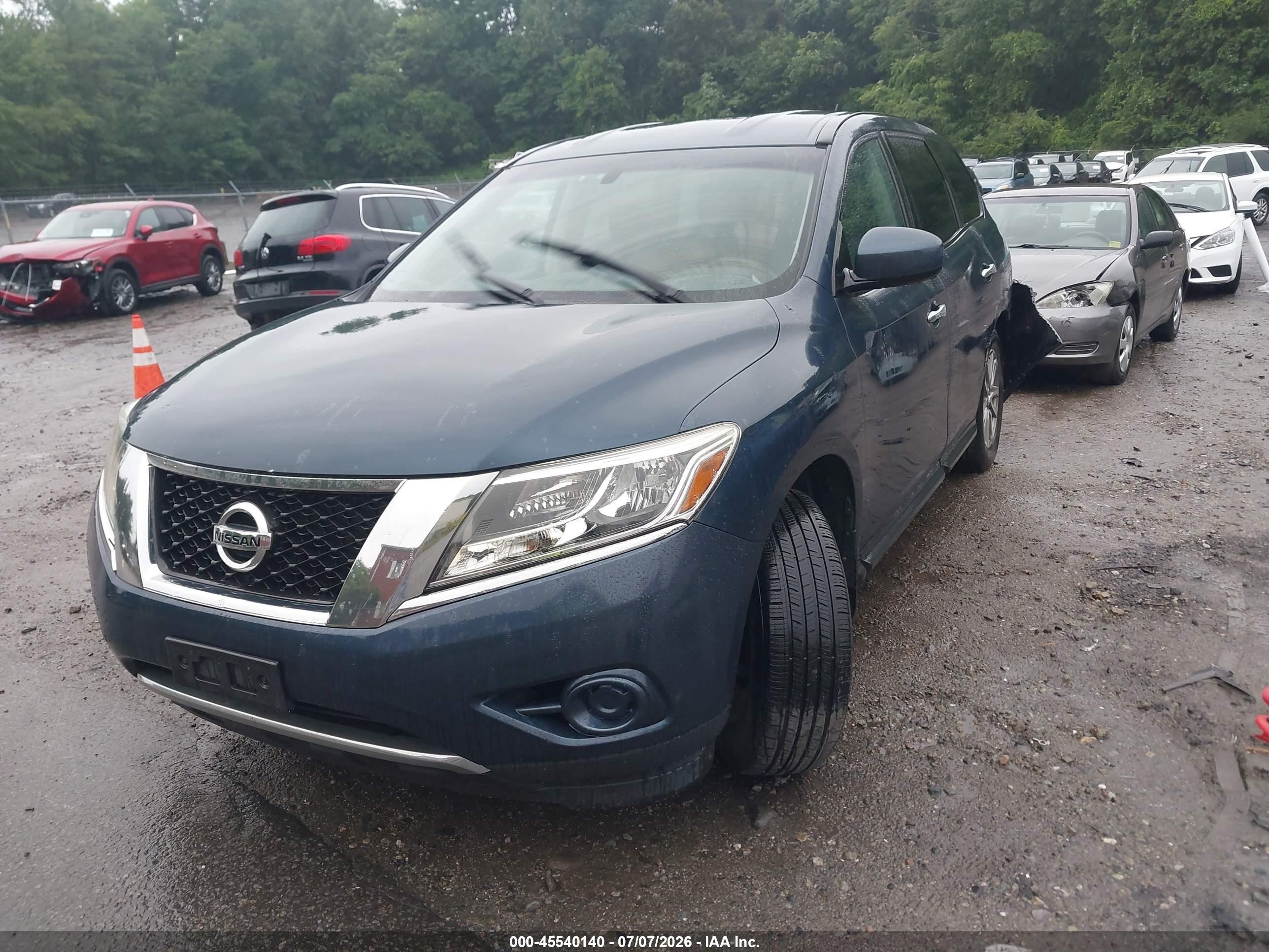 2013 Nissan Pathfinder S Blue vin: 5N1AR2MM3DC615211