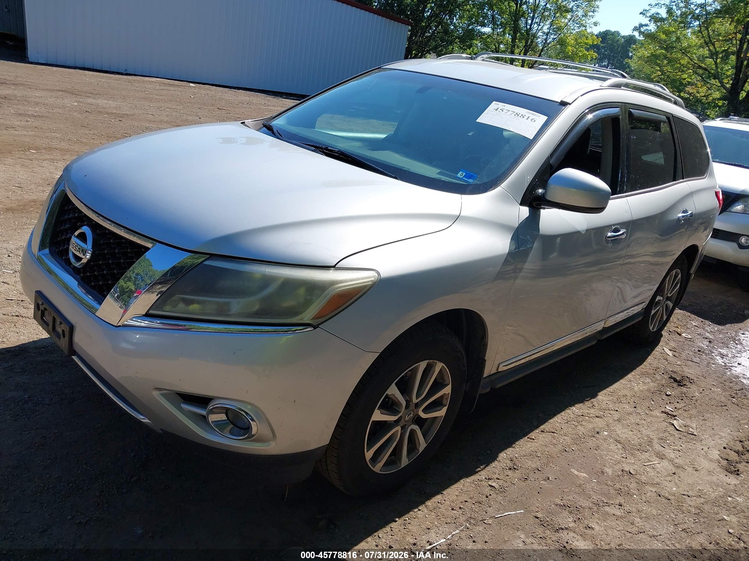 2013 Nissan Pathfinder Sl Silver vin: 5N1AR2MM3DC628217