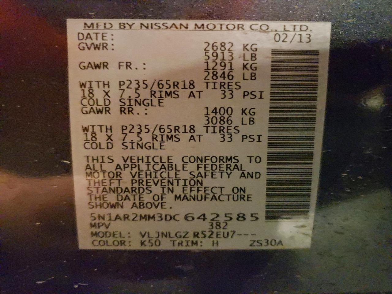 2013 Nissan Pathfinder S Gray vin: 5N1AR2MM3DC642585