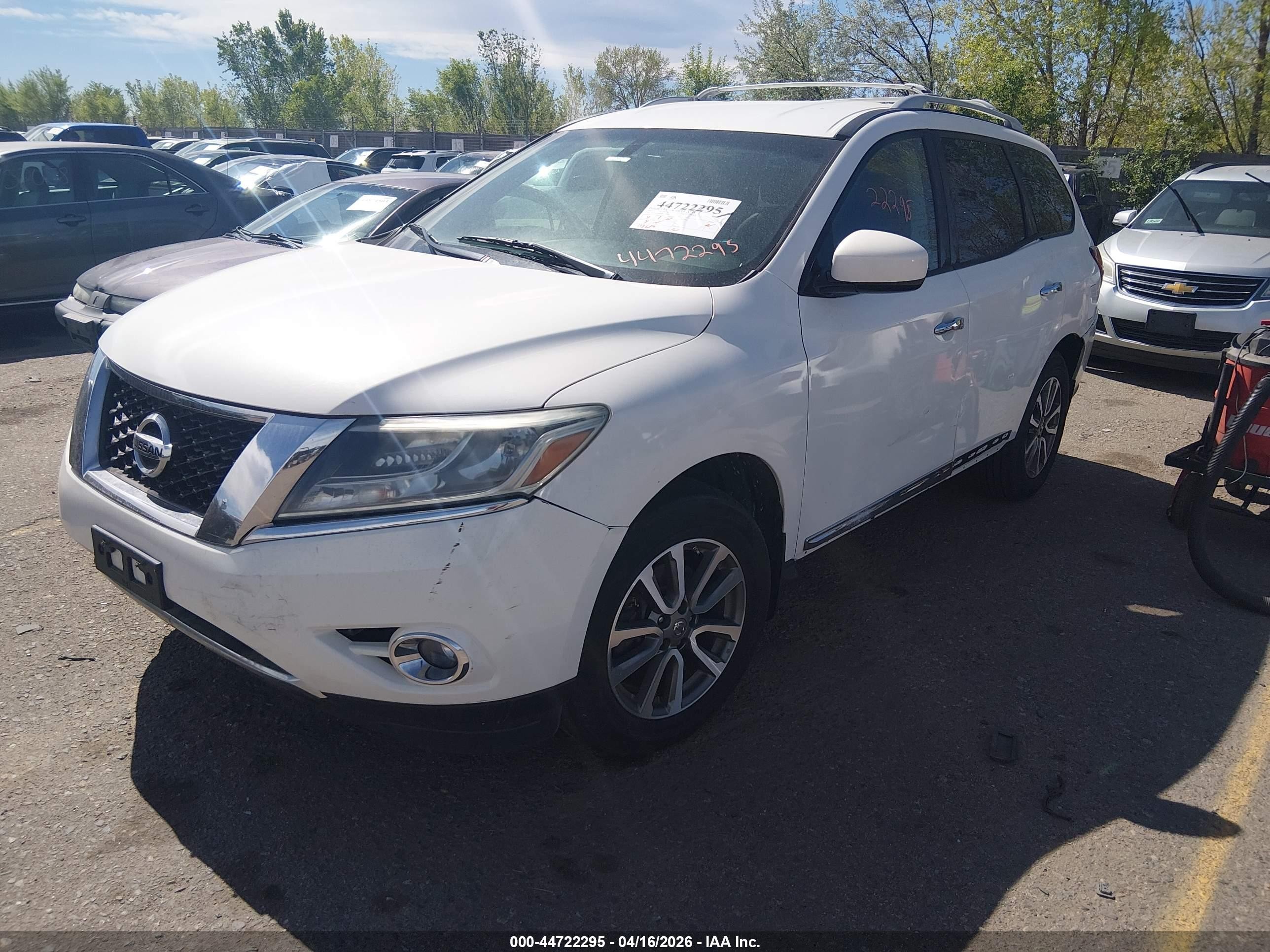 2013 Nissan Pathfinder Sl White vin: 5N1AR2MM3DC652209