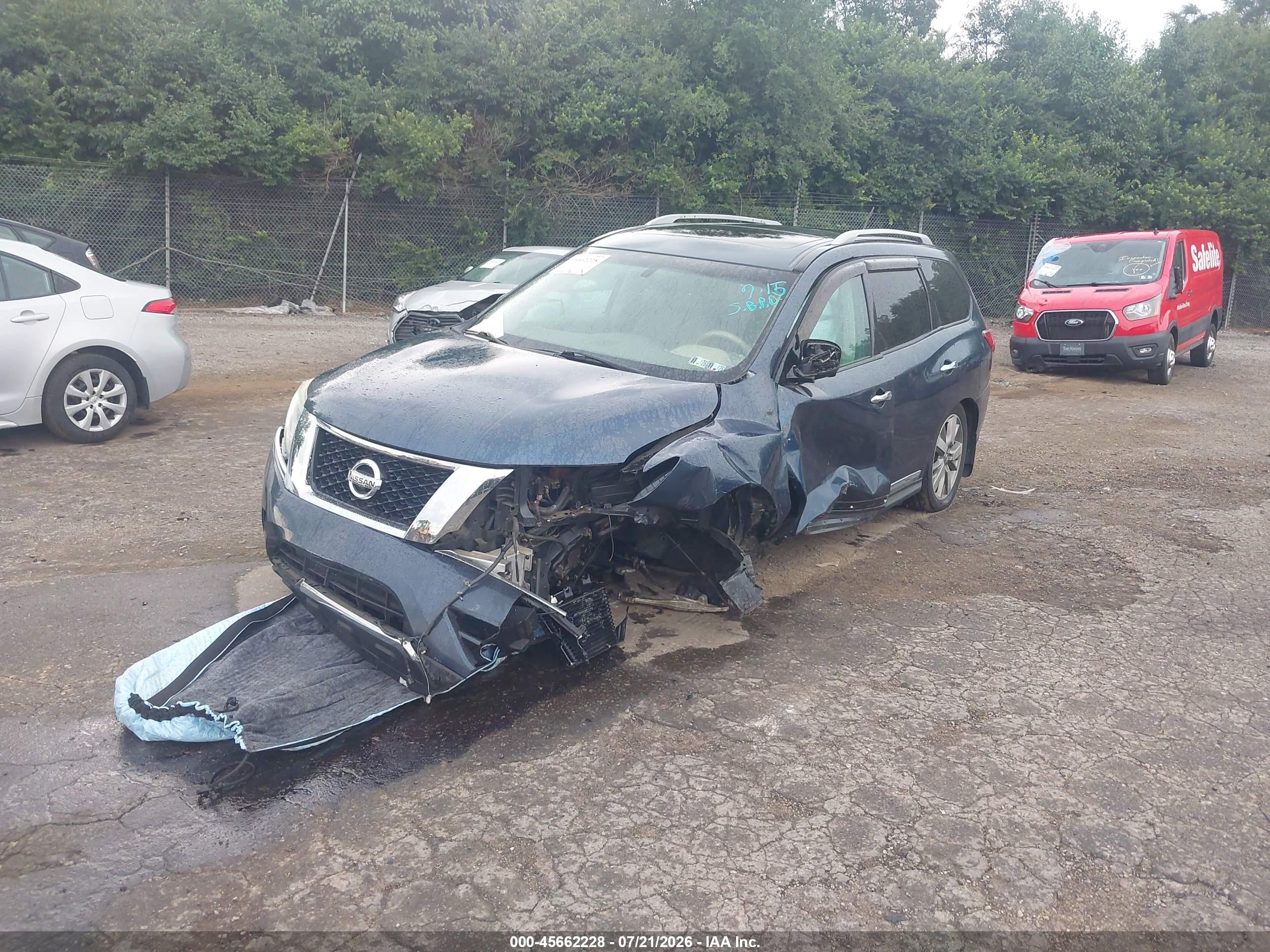 2014 Nissan Pathfinder Platinum Blue vin: 5N1AR2MM3EC611029