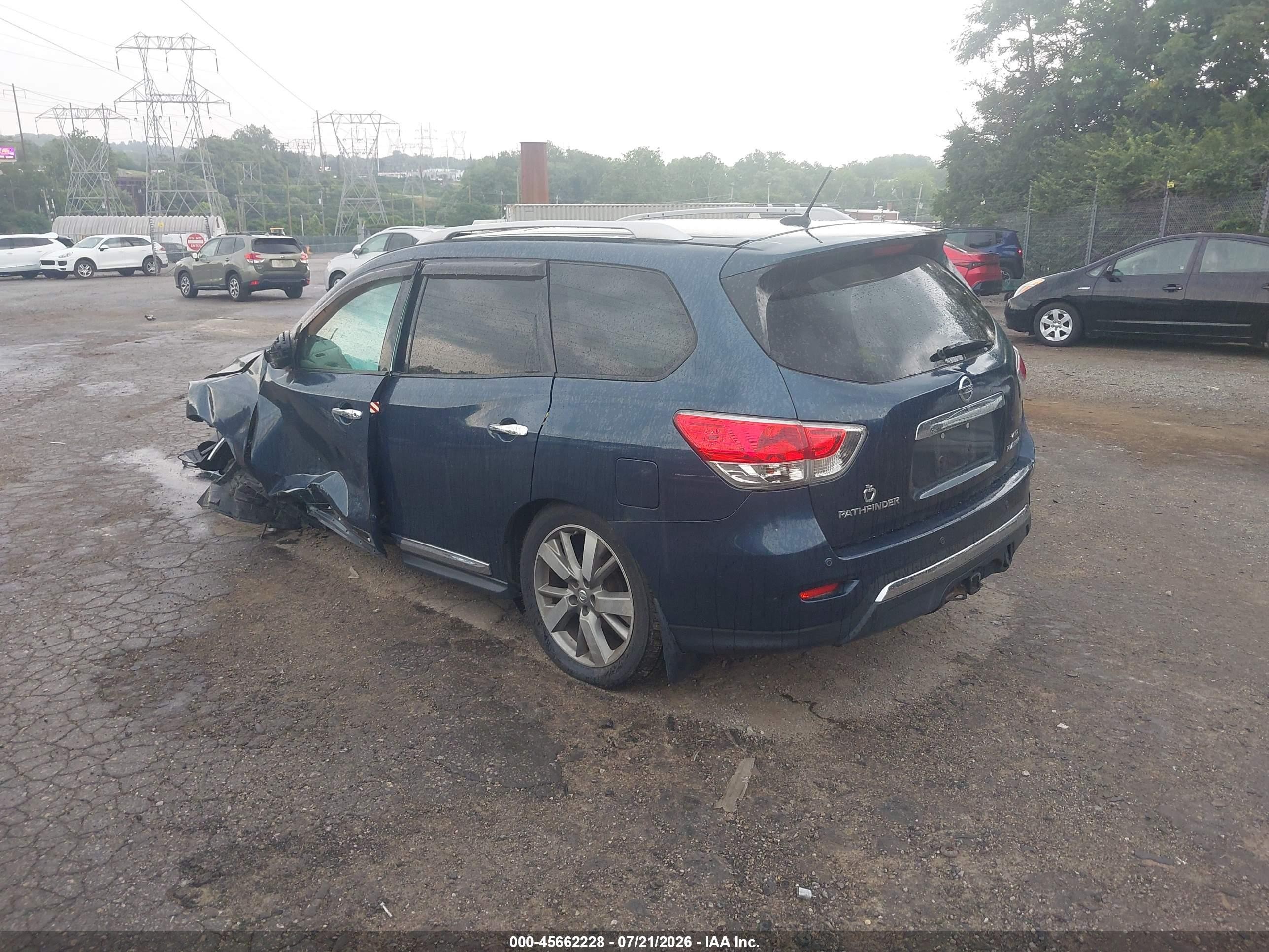 2014 Nissan Pathfinder Platinum Blue vin: 5N1AR2MM3EC611029