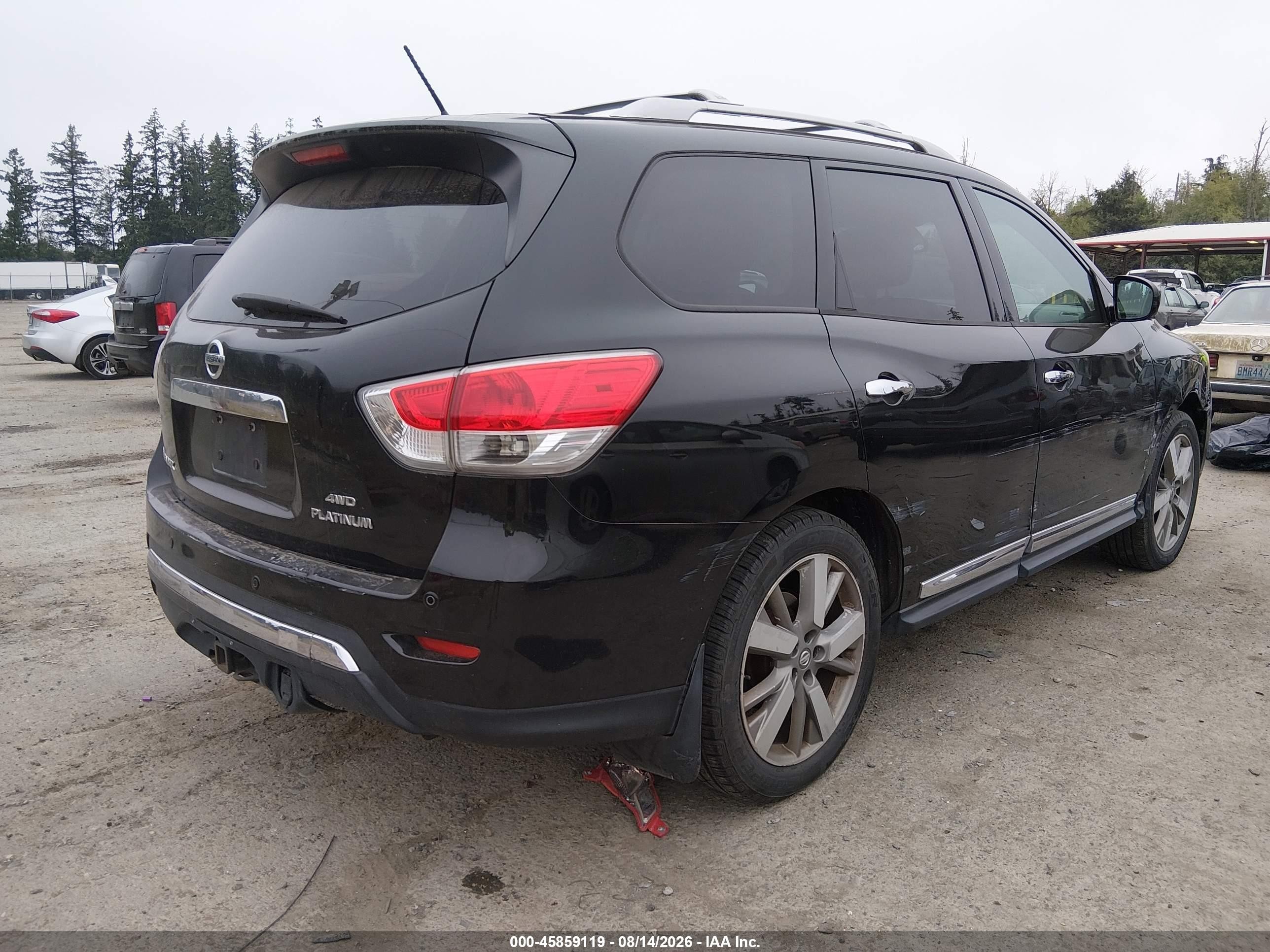 2014 Nissan Pathfinder Platinum Black vin: 5N1AR2MM3EC619325