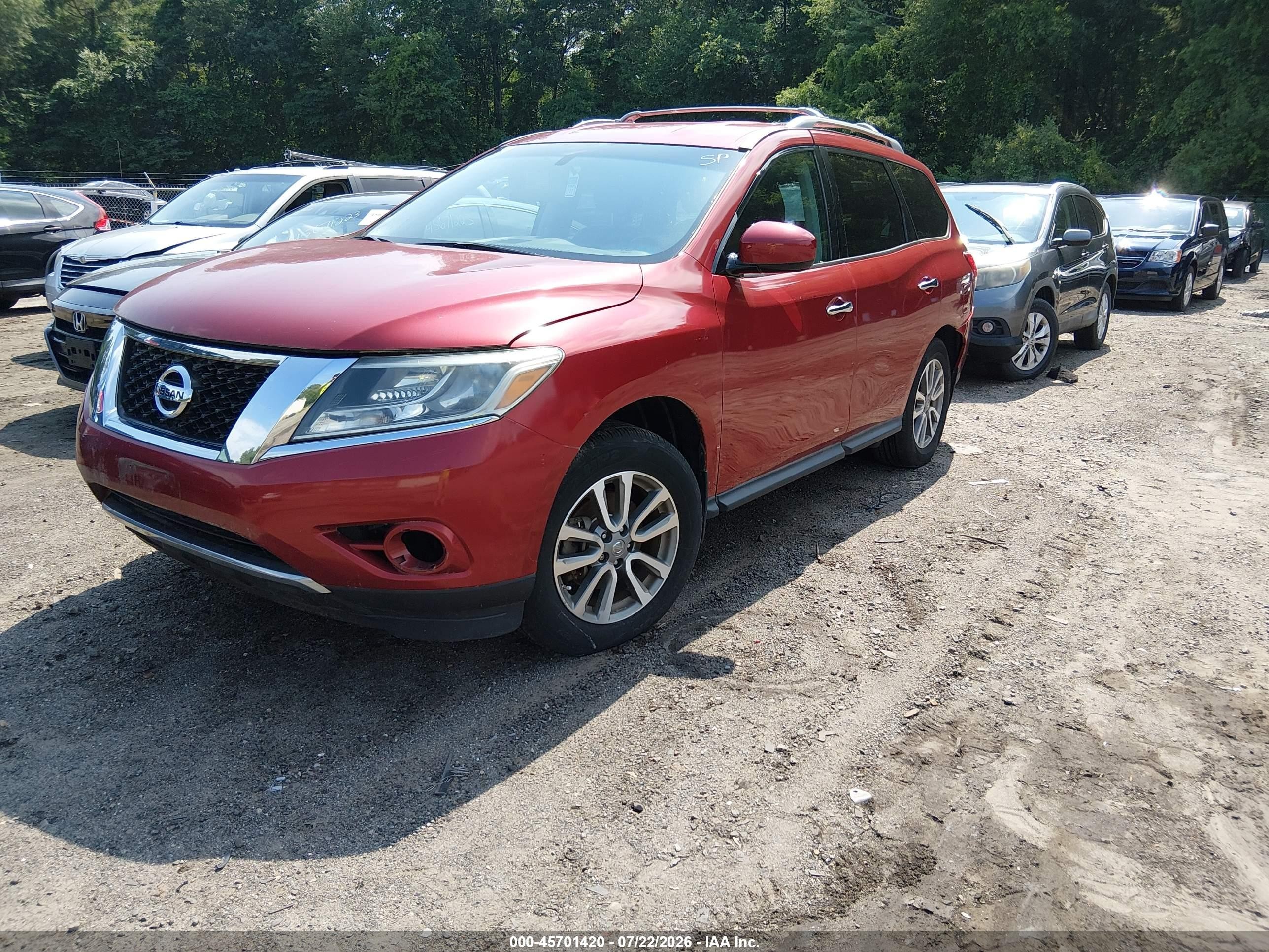 2014 Nissan Pathfinder Sv Burgundy vin: 5N1AR2MM3EC638117