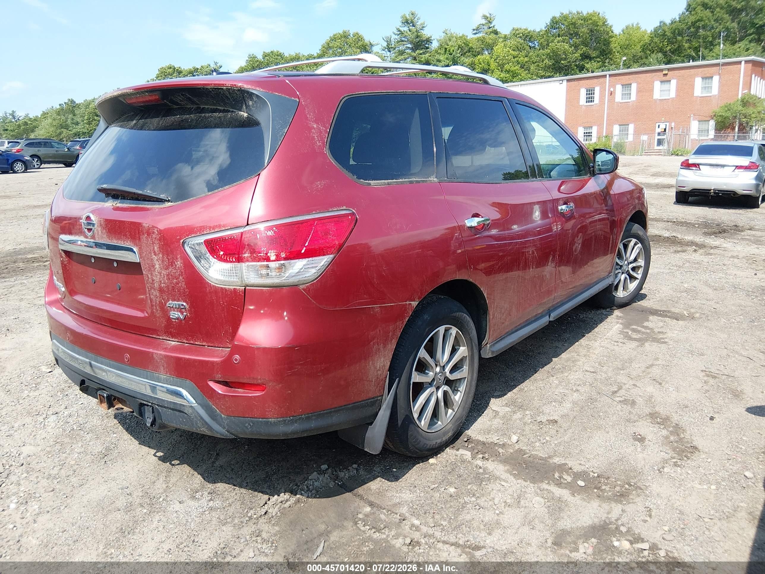 2014 Nissan Pathfinder Sv Burgundy vin: 5N1AR2MM3EC638117