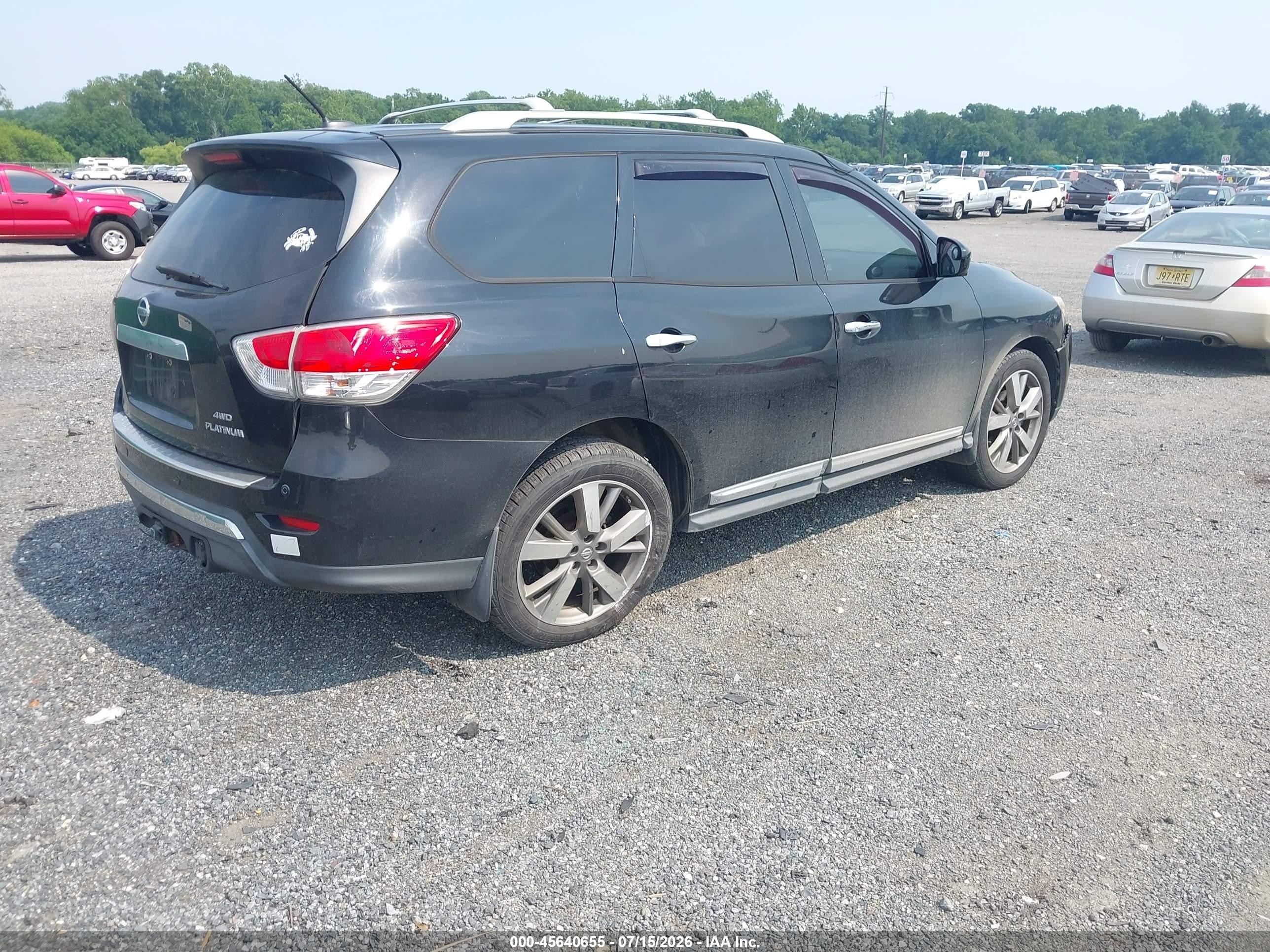 2014 Nissan Pathfinder Platinum Black vin: 5N1AR2MM3EC665835