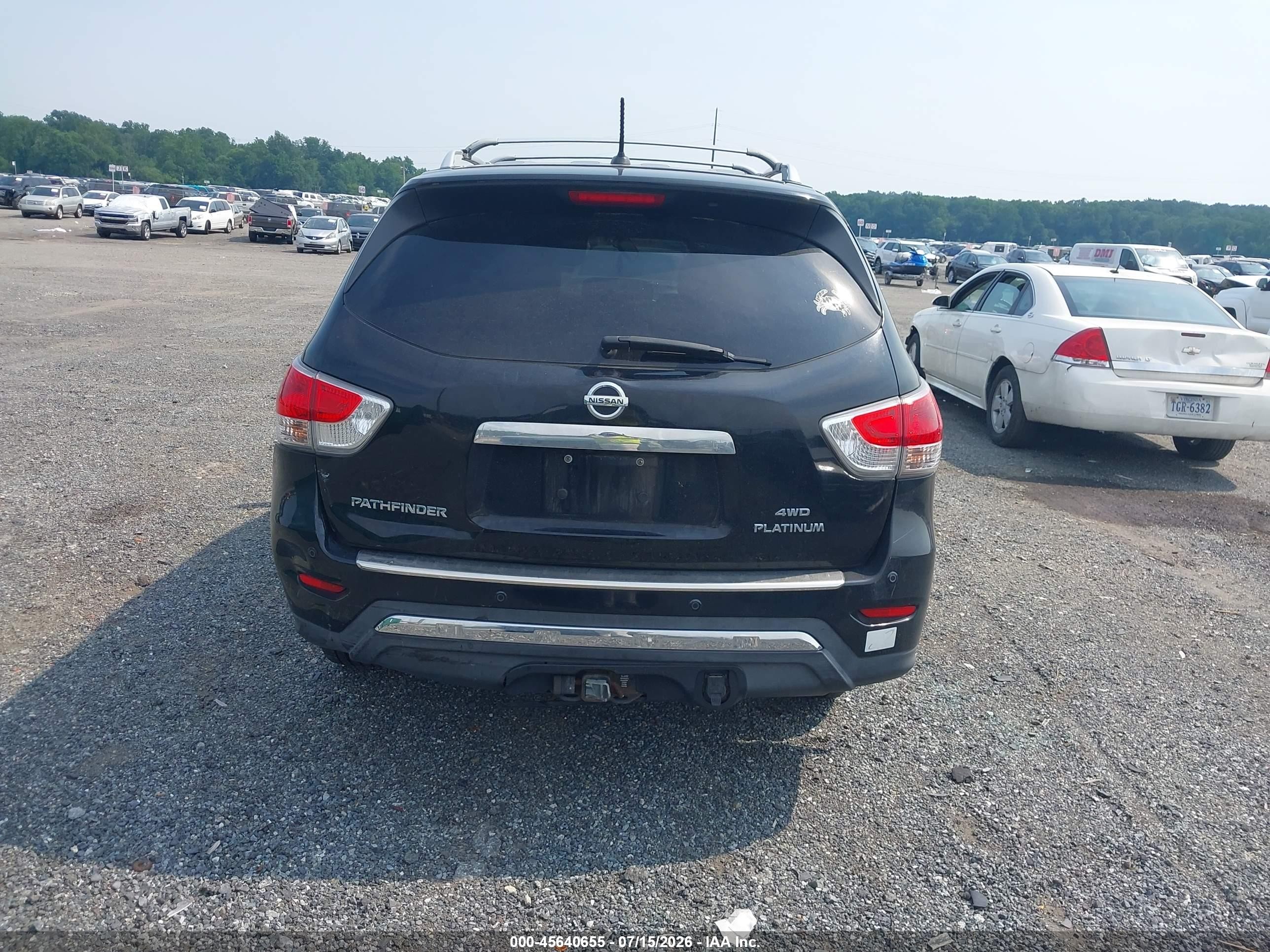 2014 Nissan Pathfinder Platinum Black vin: 5N1AR2MM3EC665835