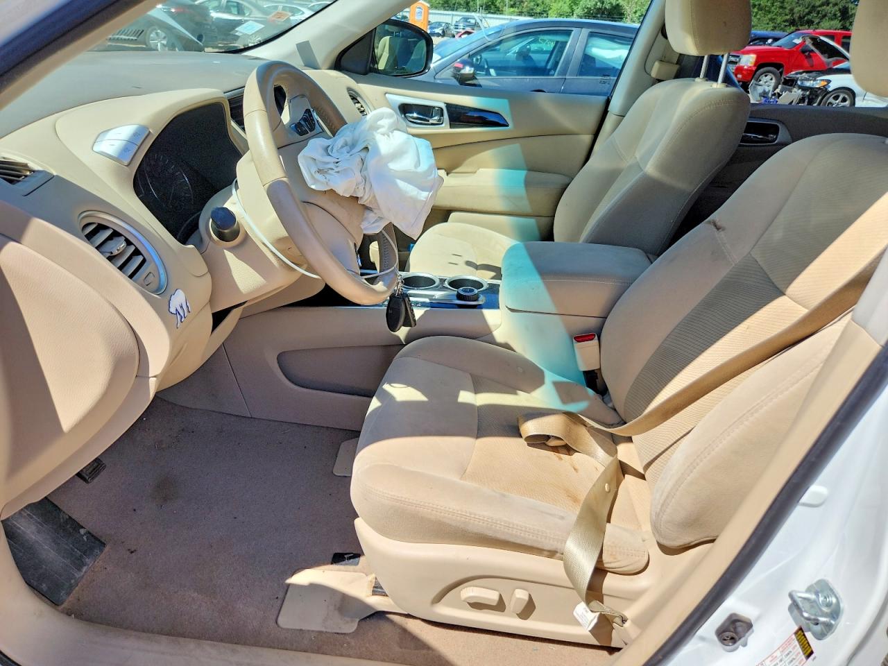 2014 Nissan Pathfinder Sv White vin: 5N1AR2MM3EC680271