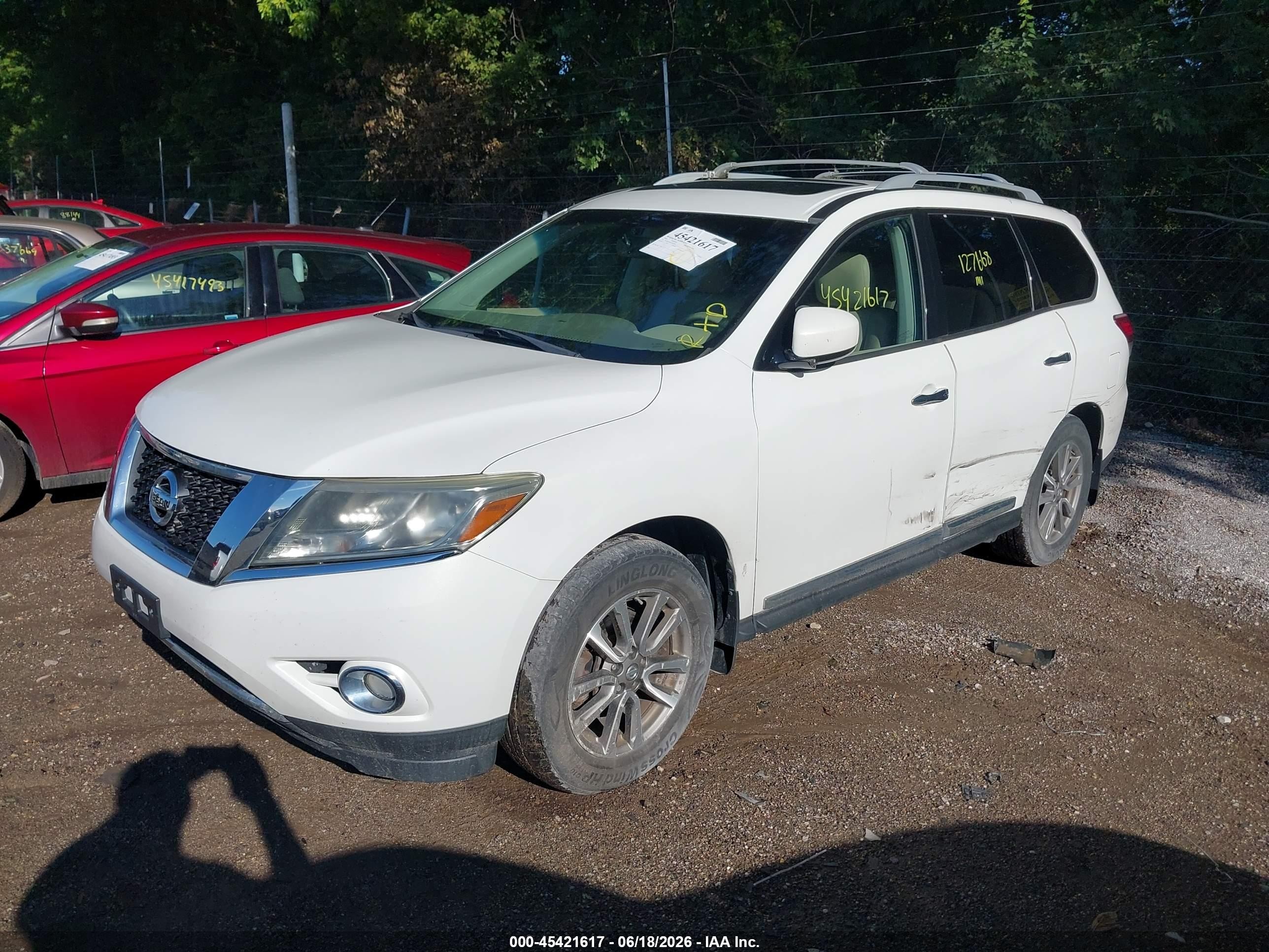 2014 Nissan Pathfinder Sl White vin: 5N1AR2MM3EC689259