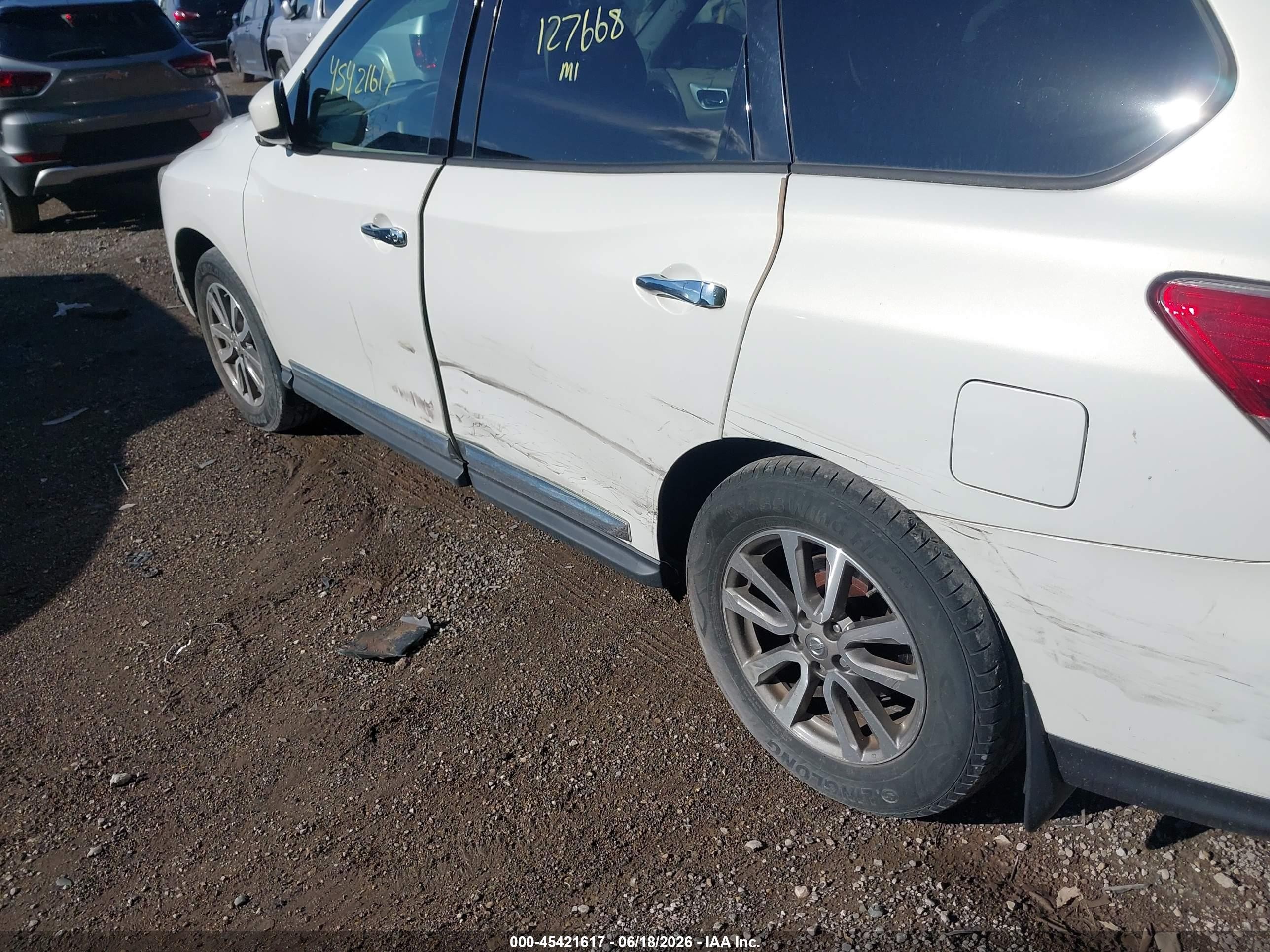 2014 Nissan Pathfinder Sl White vin: 5N1AR2MM3EC689259