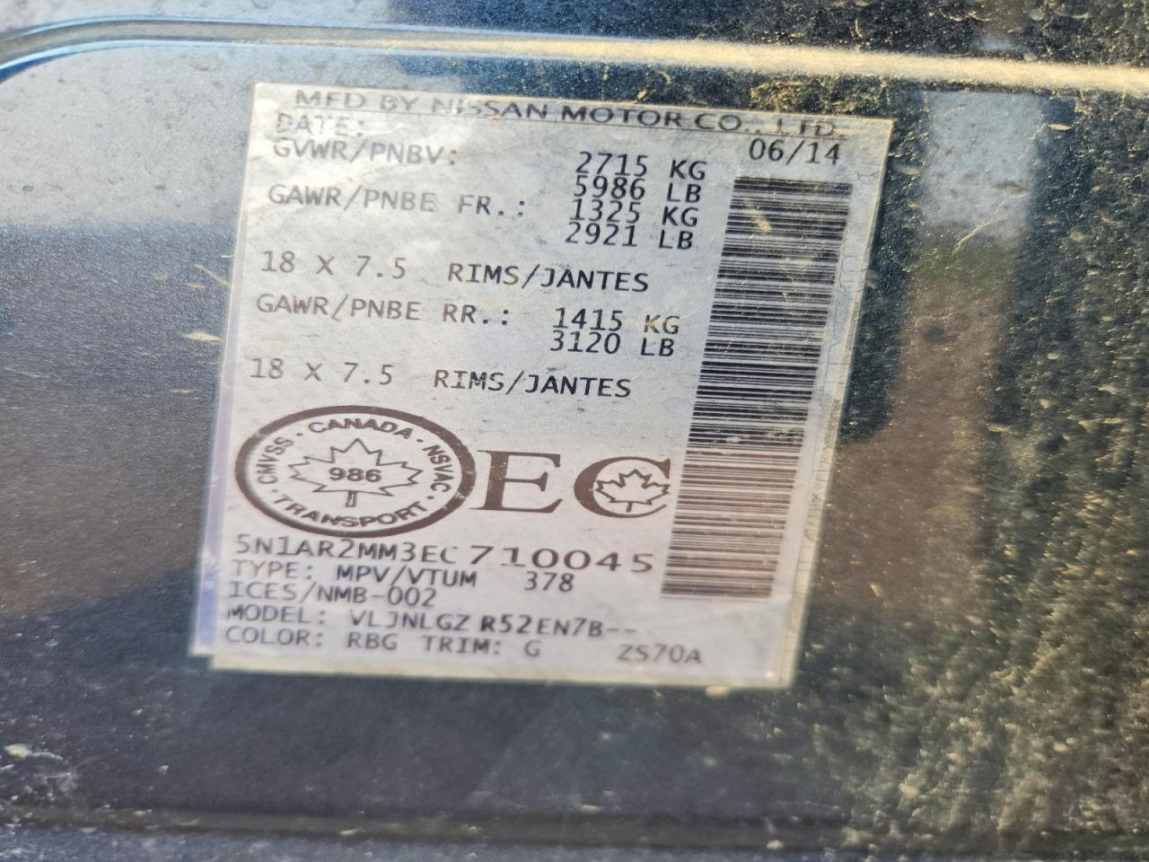 2014 Nissan Pathfinder S Blue vin: 5N1AR2MM3EC710045