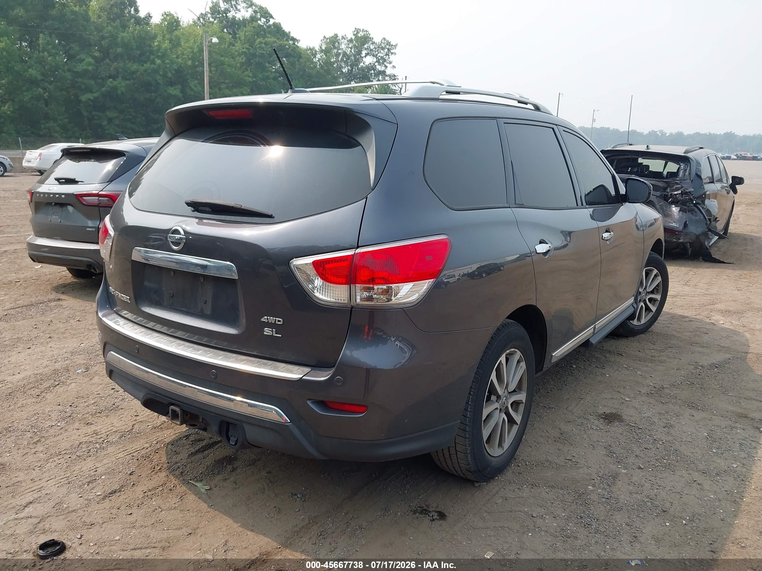 2014 Nissan Pathfinder Sl Gray vin: 5N1AR2MM3EC710501