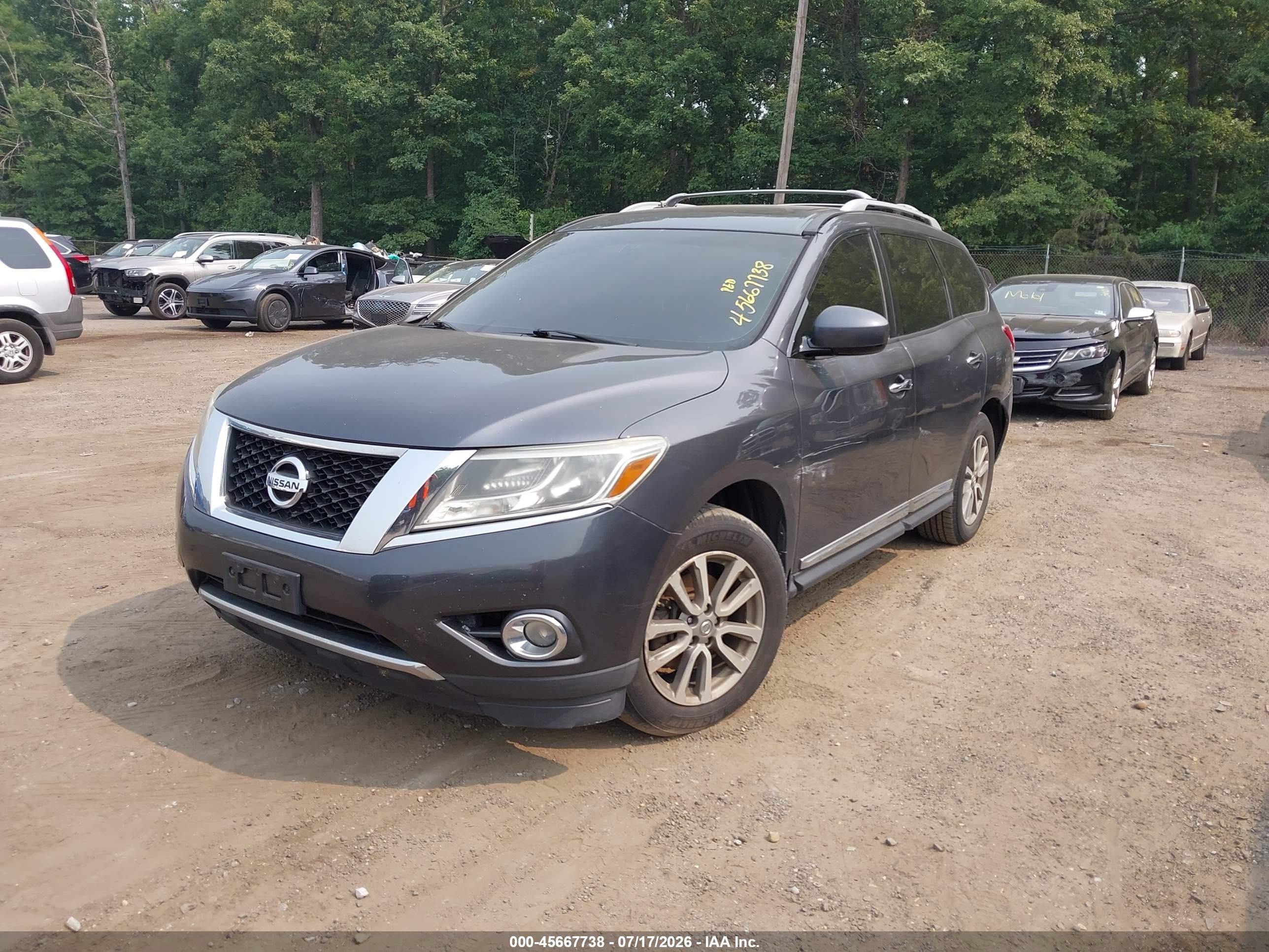 2014 Nissan Pathfinder Sl Gray vin: 5N1AR2MM3EC710501
