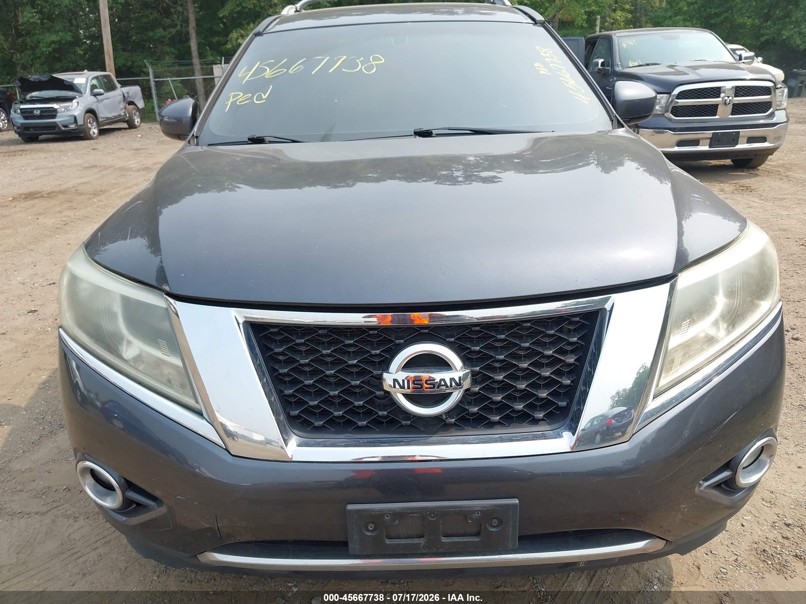 2014 Nissan Pathfinder Sl Gray vin: 5N1AR2MM3EC710501