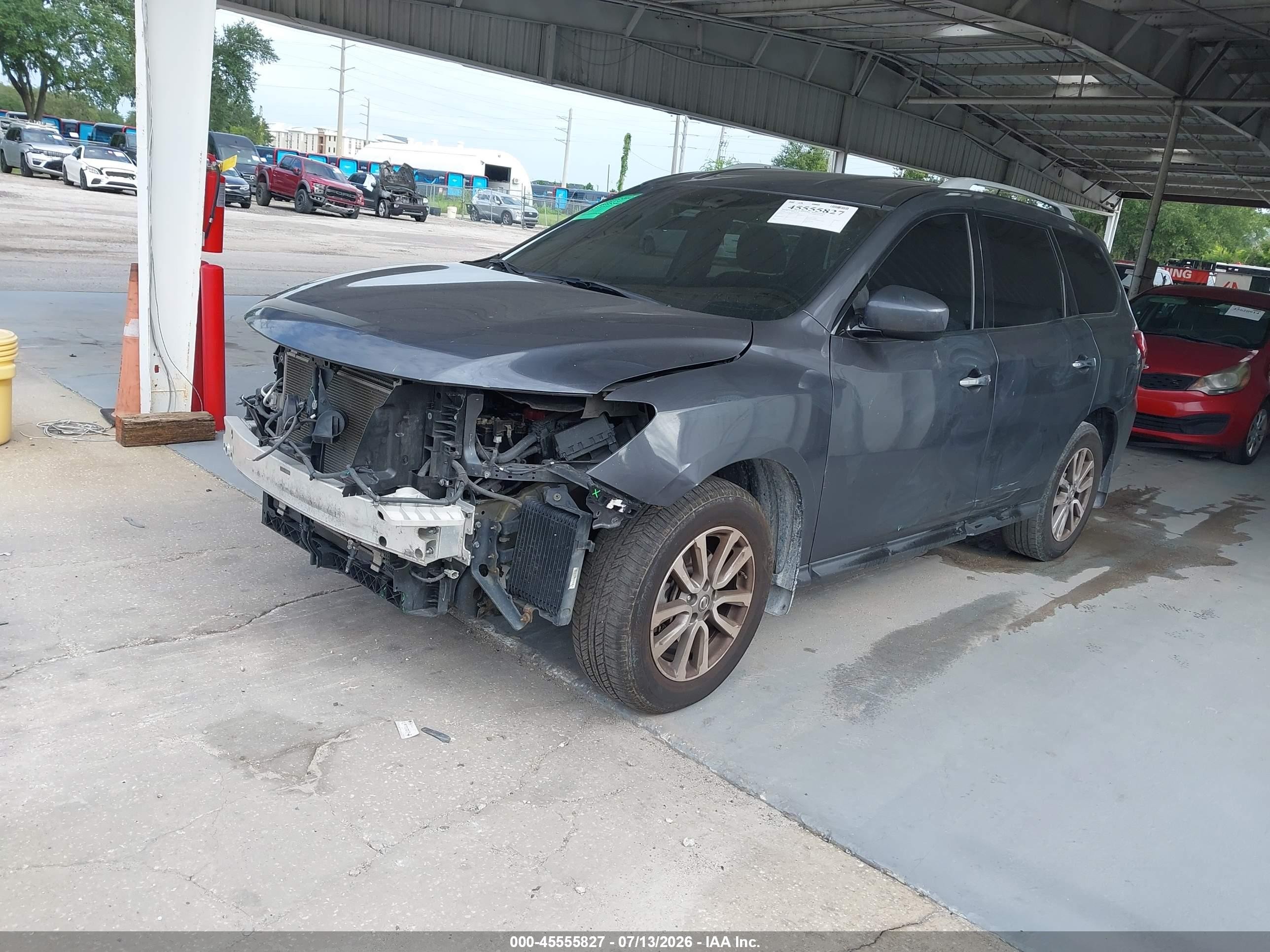 2014 Nissan Pathfinder Sv Gray vin: 5N1AR2MM3EC711308
