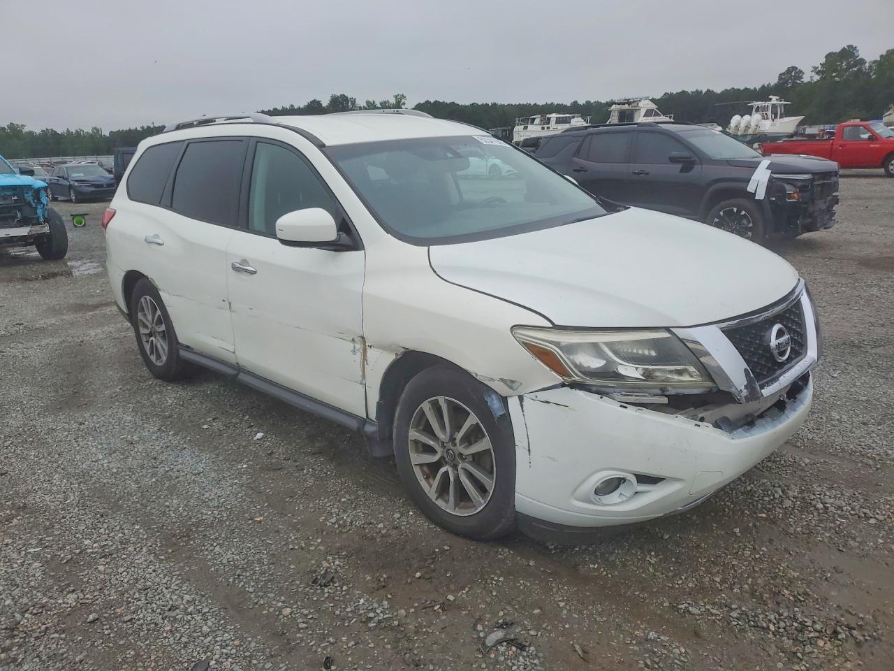2015 Nissan Pathfinder Sv White vin: 5N1AR2MM3FC676917
