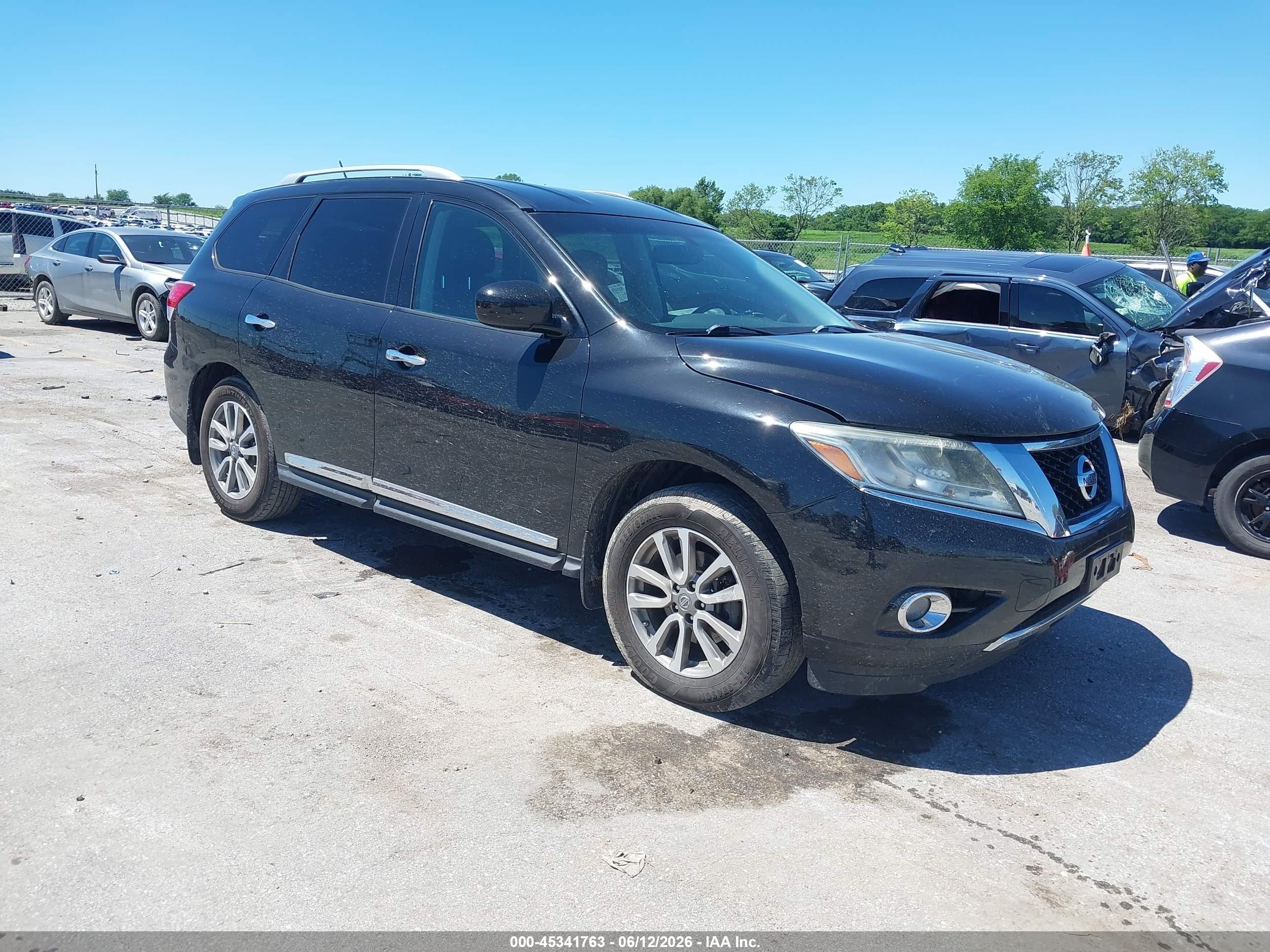 2015 Nissan Pathfinder Sl Black vin: 5N1AR2MM3FC707857