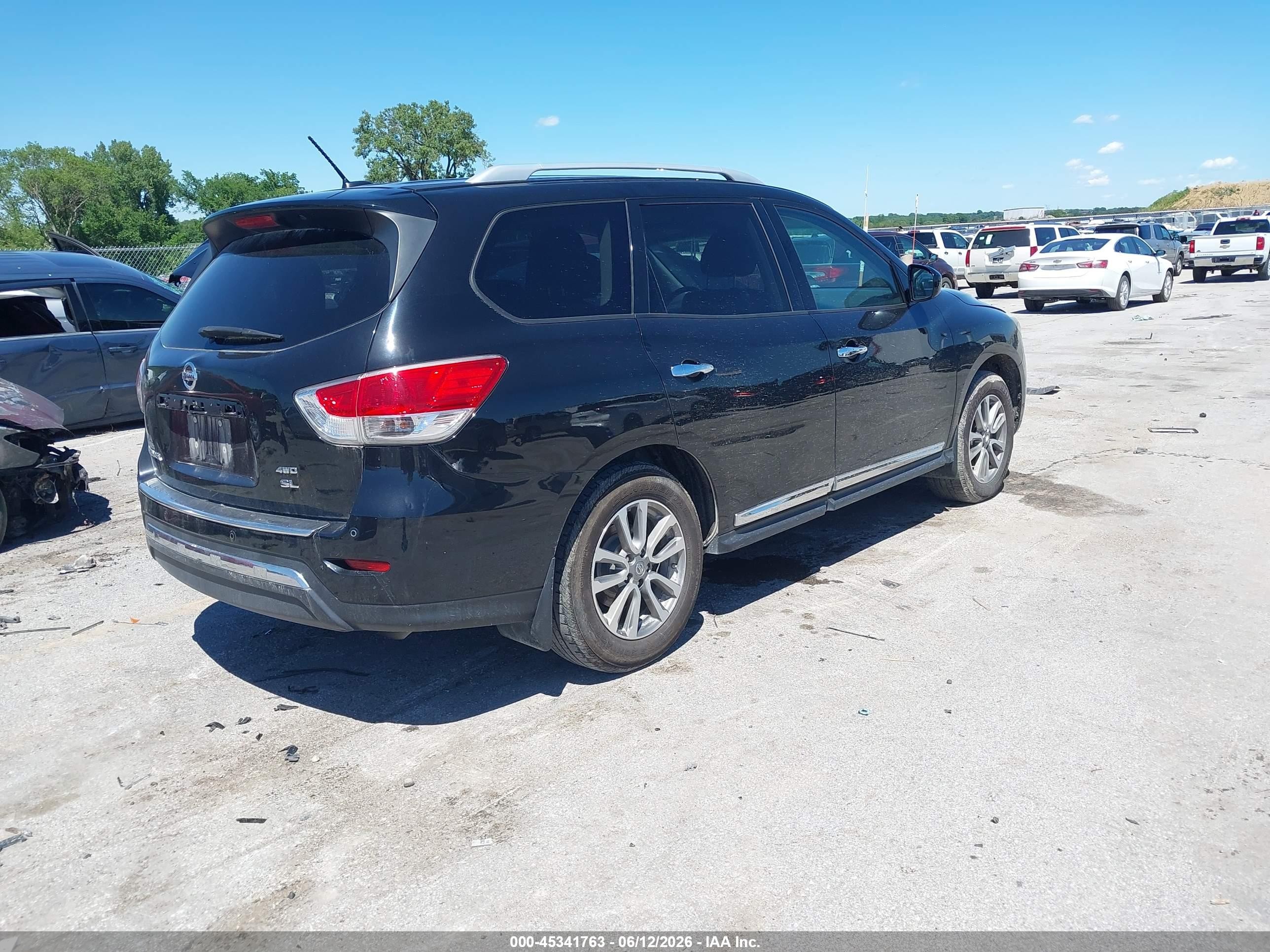 2015 Nissan Pathfinder Sl Black vin: 5N1AR2MM3FC707857