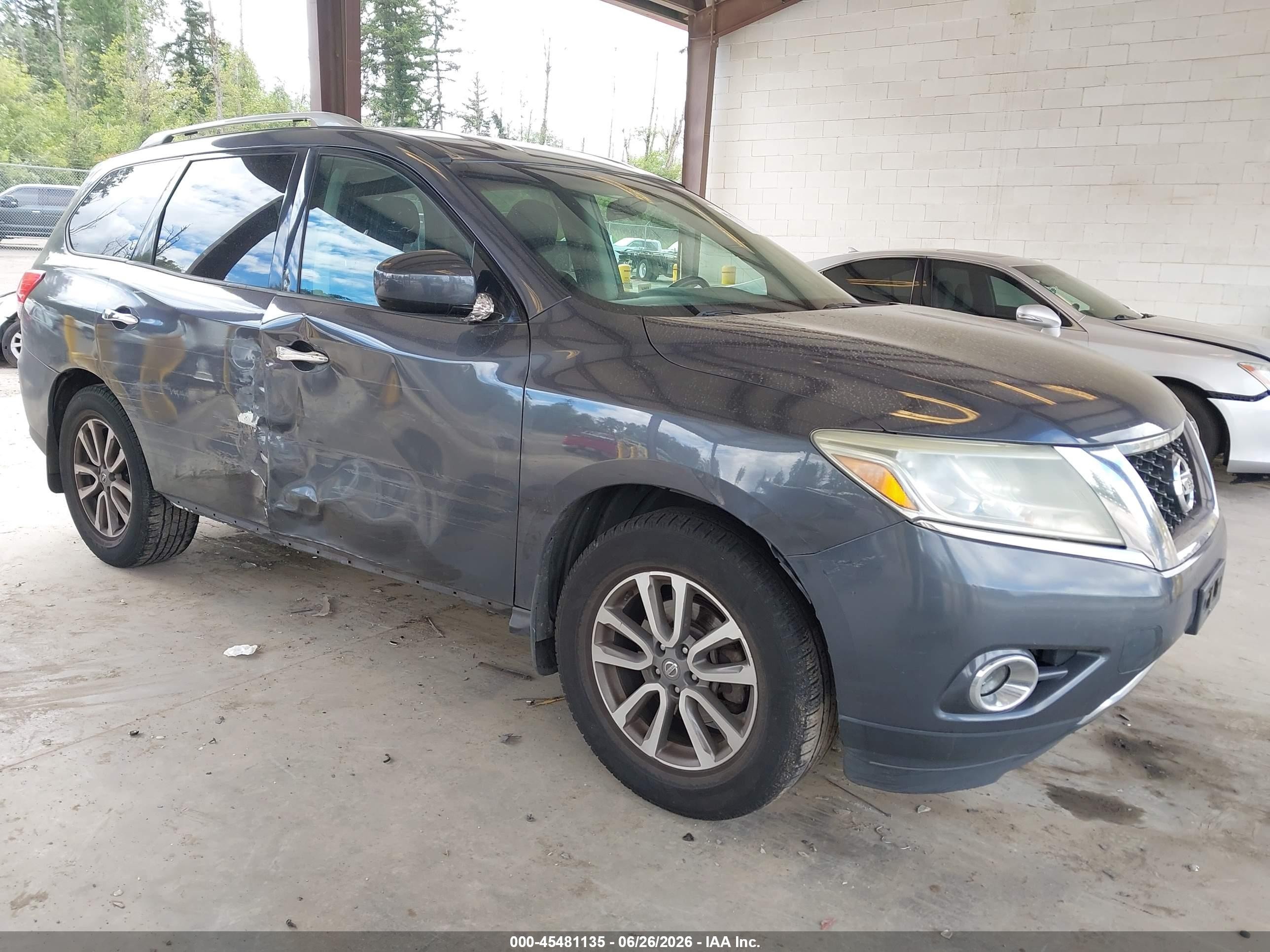 2013 Nissan Pathfinder Sv Gray vin: 5N1AR2MM4DC632812