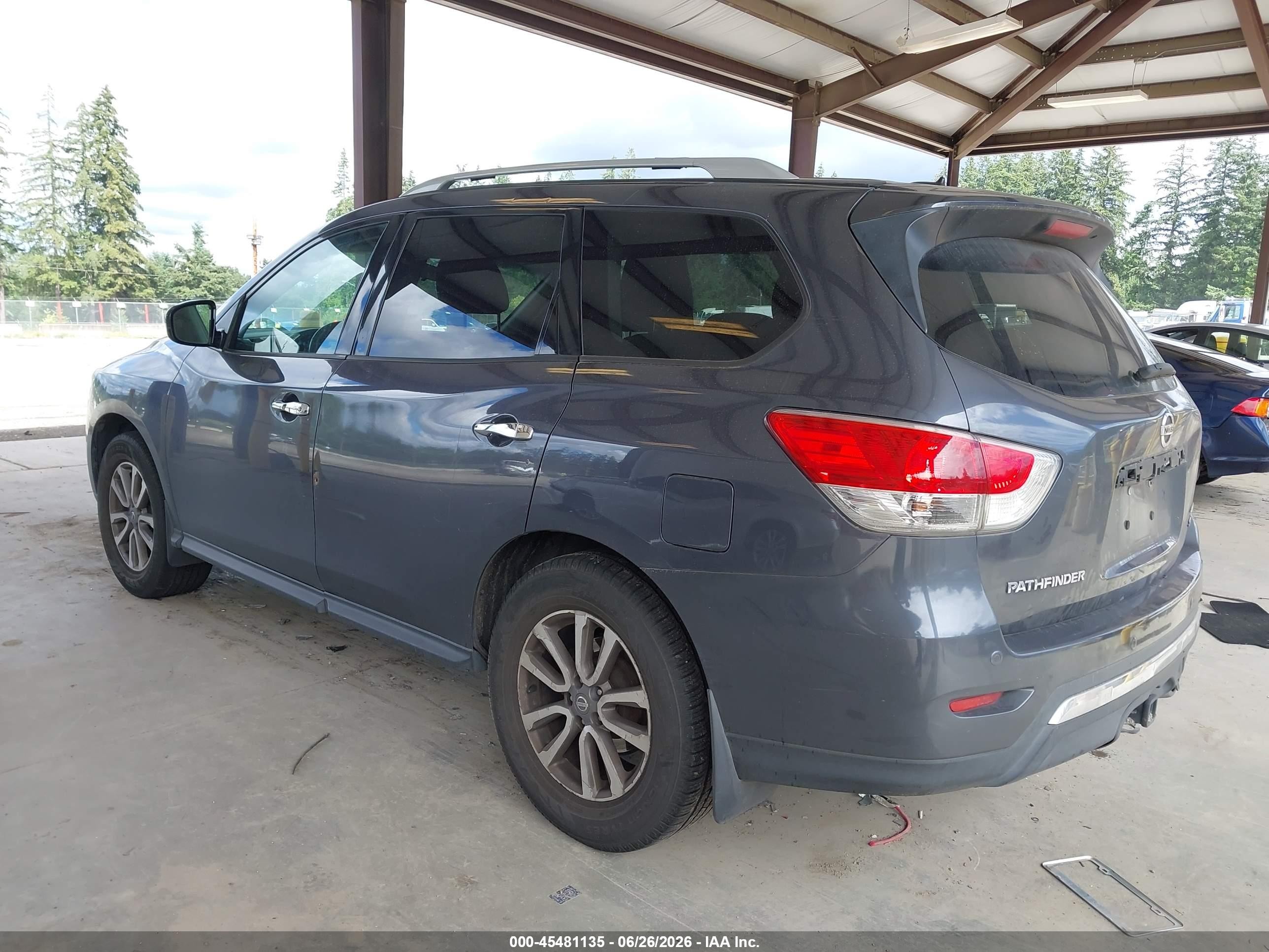 2013 Nissan Pathfinder Sv Gray vin: 5N1AR2MM4DC632812
