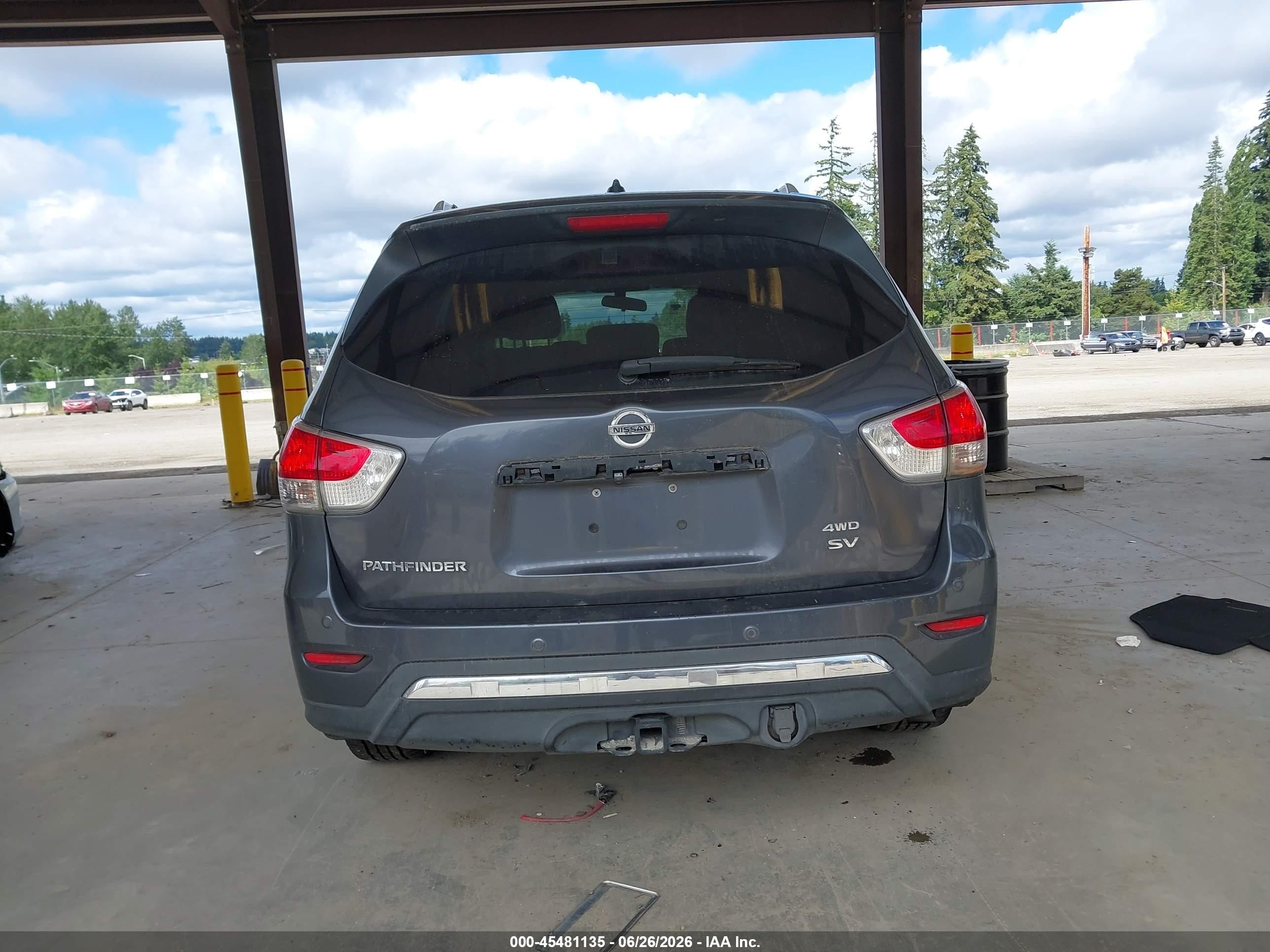 2013 Nissan Pathfinder Sv Gray vin: 5N1AR2MM4DC632812