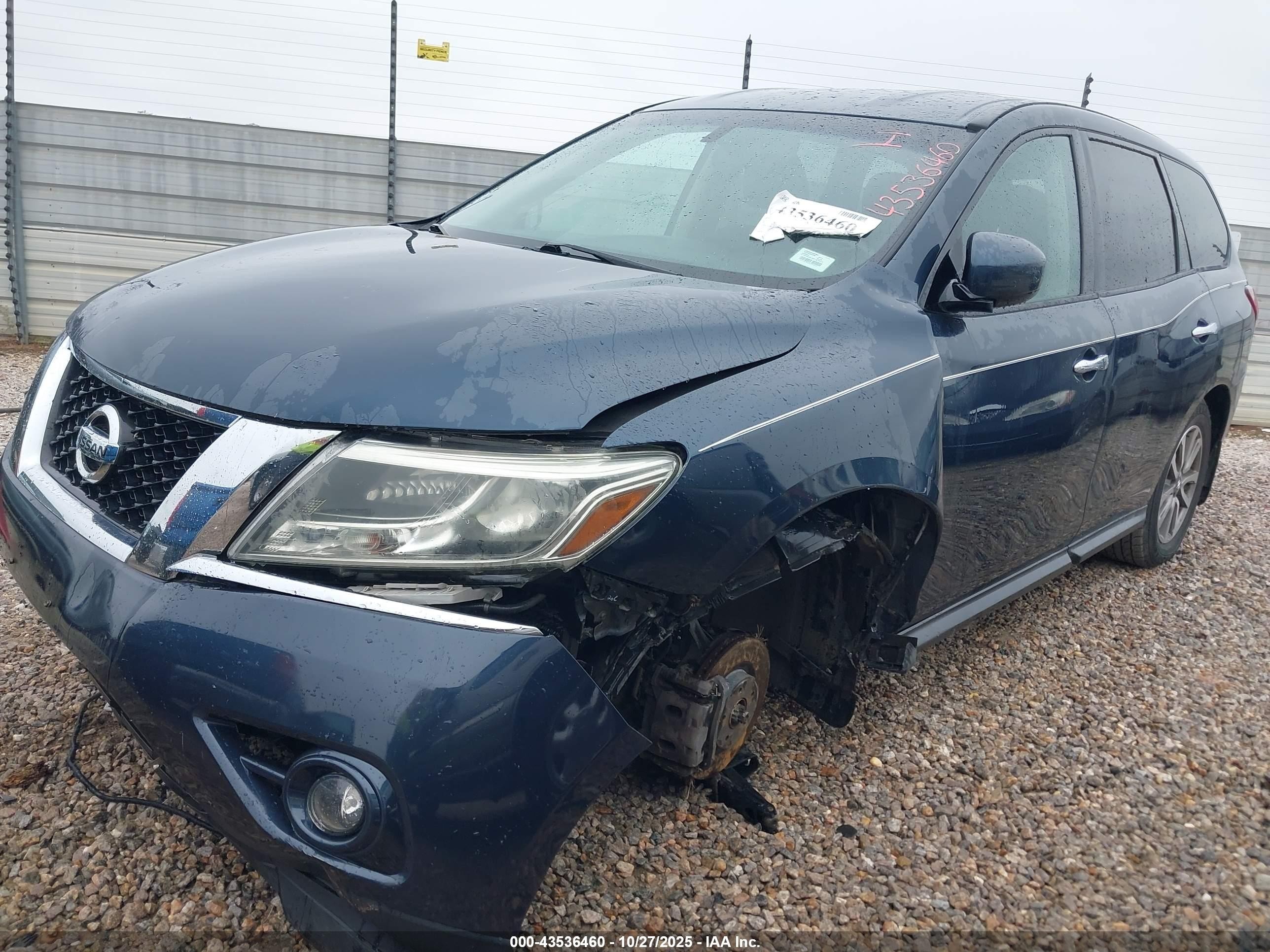 2013 Nissan Pathfinder S Blue vin: 5N1AR2MM4DC659606