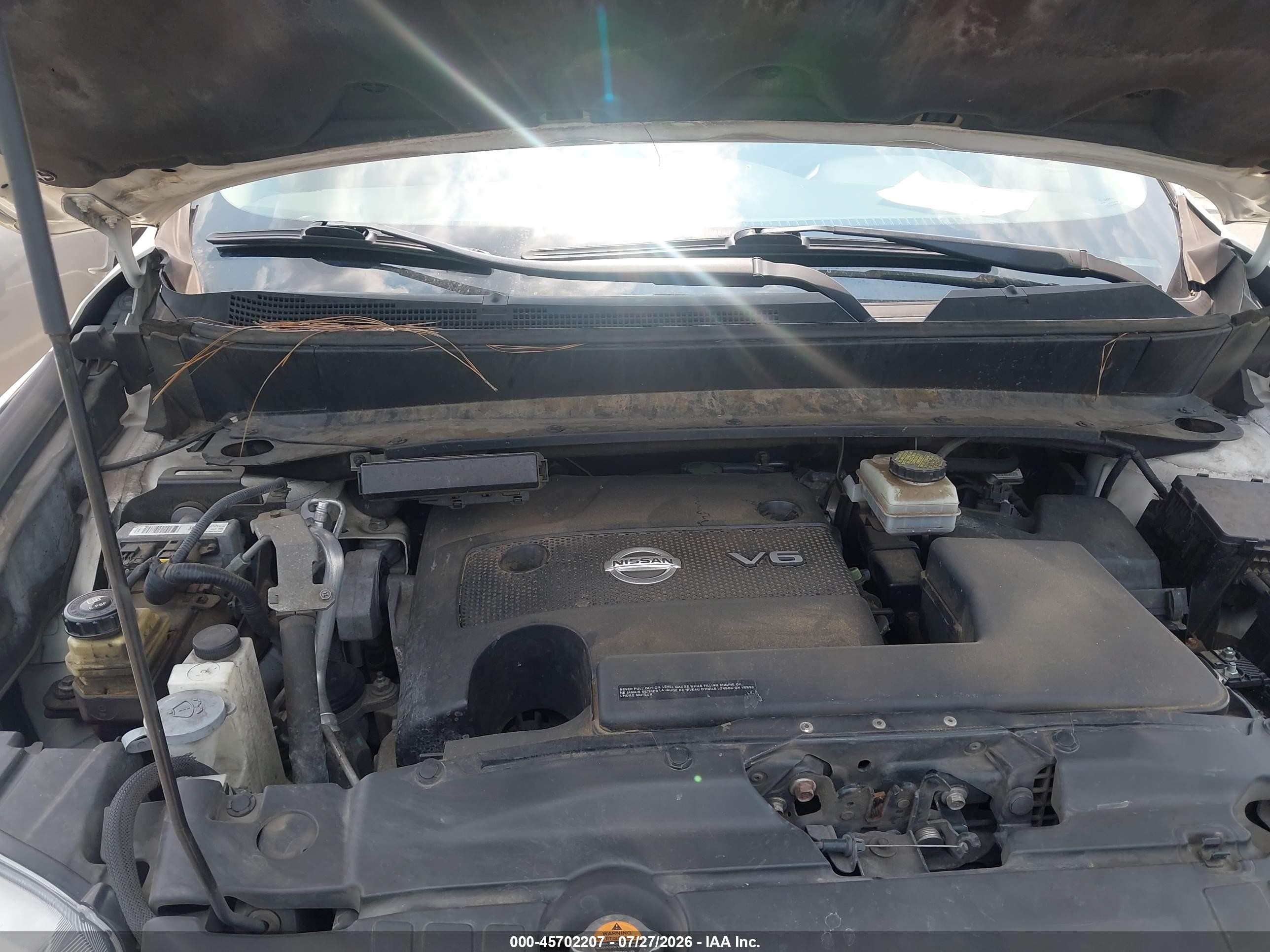 2013 Nissan Pathfinder Sv White vin: 5N1AR2MM4DC673957