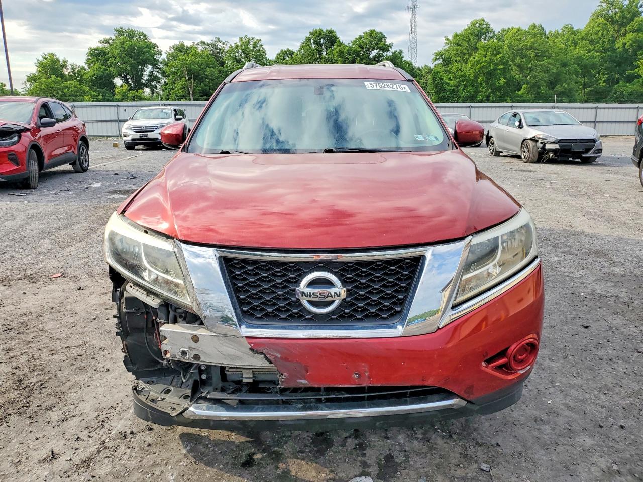 2013 Nissan Pathfinder S Red vin: 5N1AR2MM4DC683405