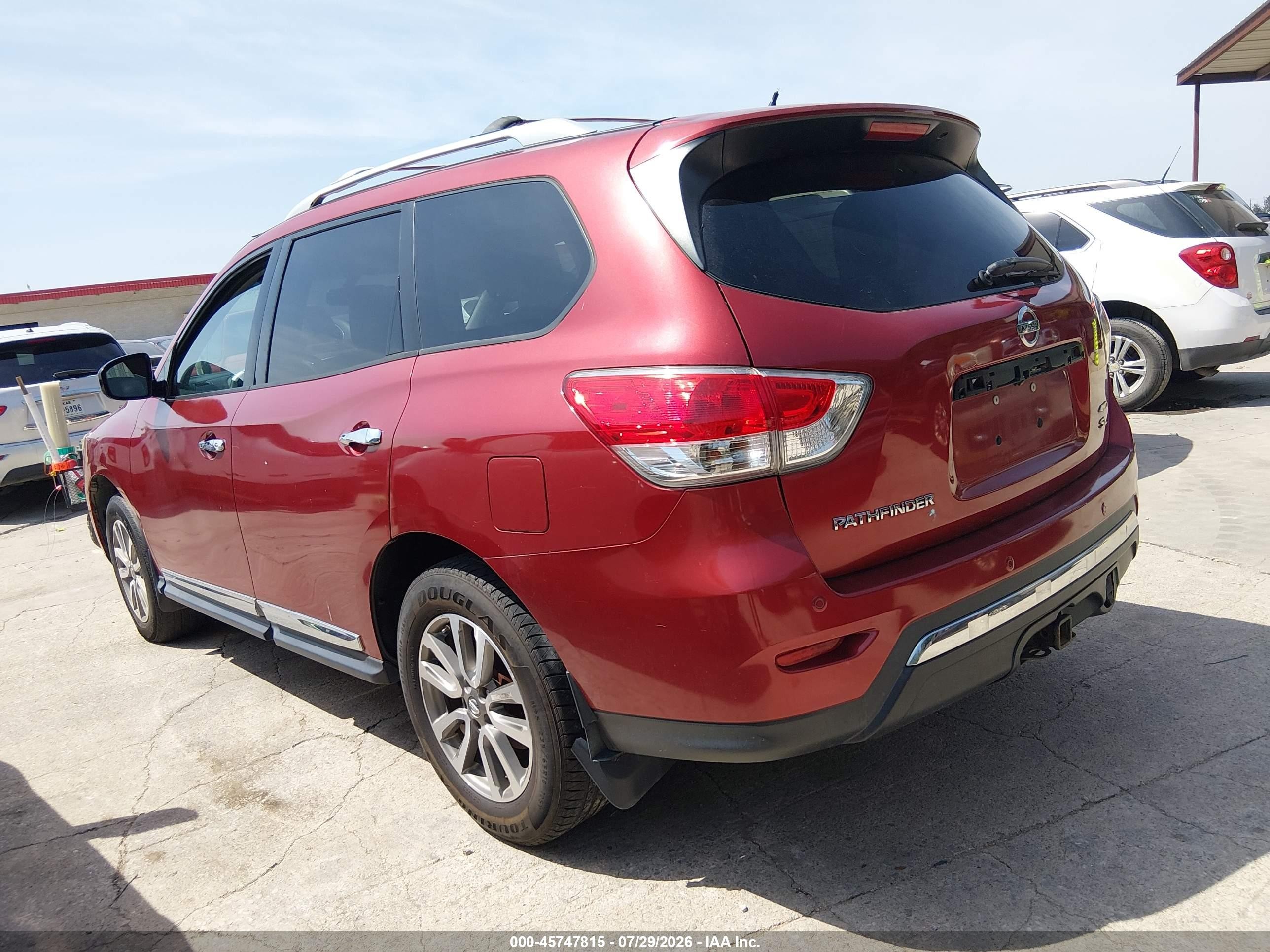 2014 Nissan Pathfinder Sl Red vin: 5N1AR2MM4EC608415