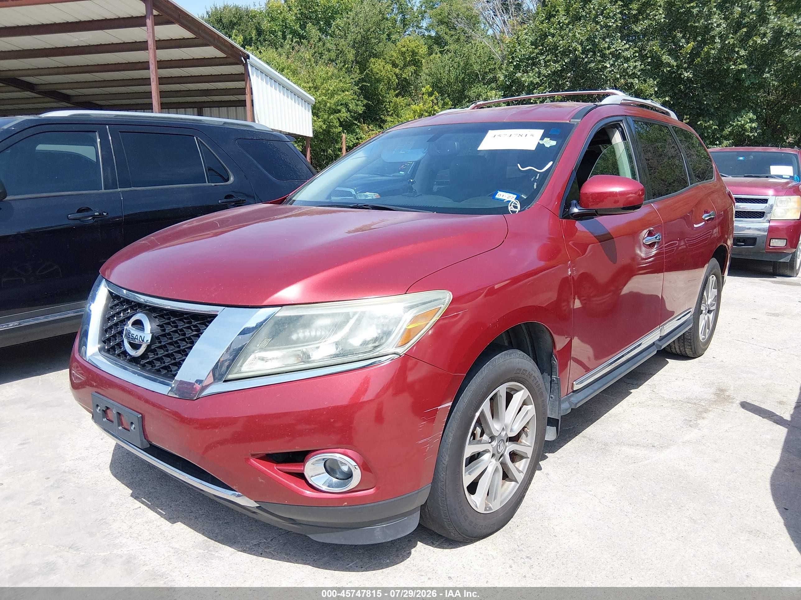2014 Nissan Pathfinder Sl Red vin: 5N1AR2MM4EC608415