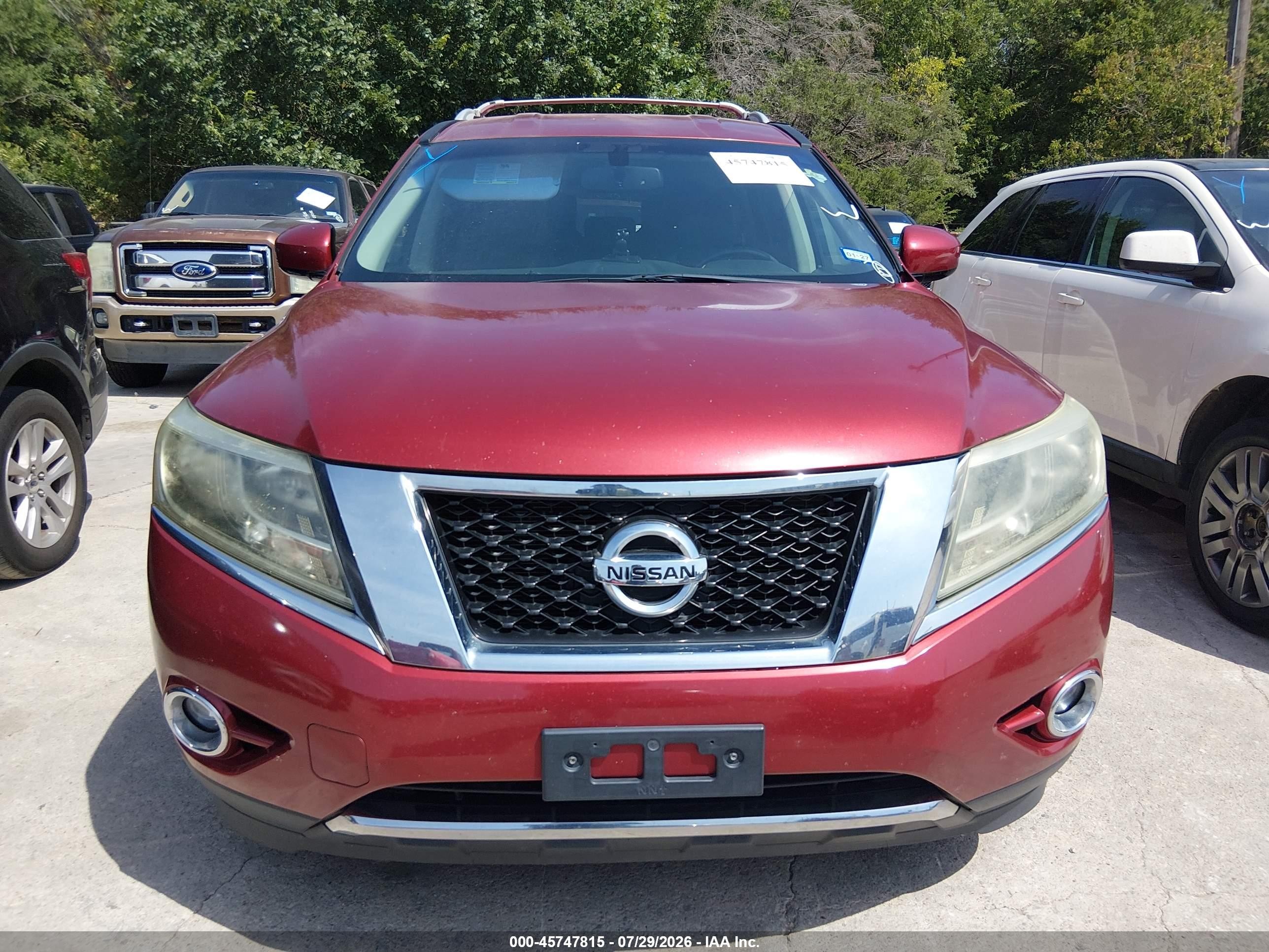 2014 Nissan Pathfinder Sl Red vin: 5N1AR2MM4EC608415