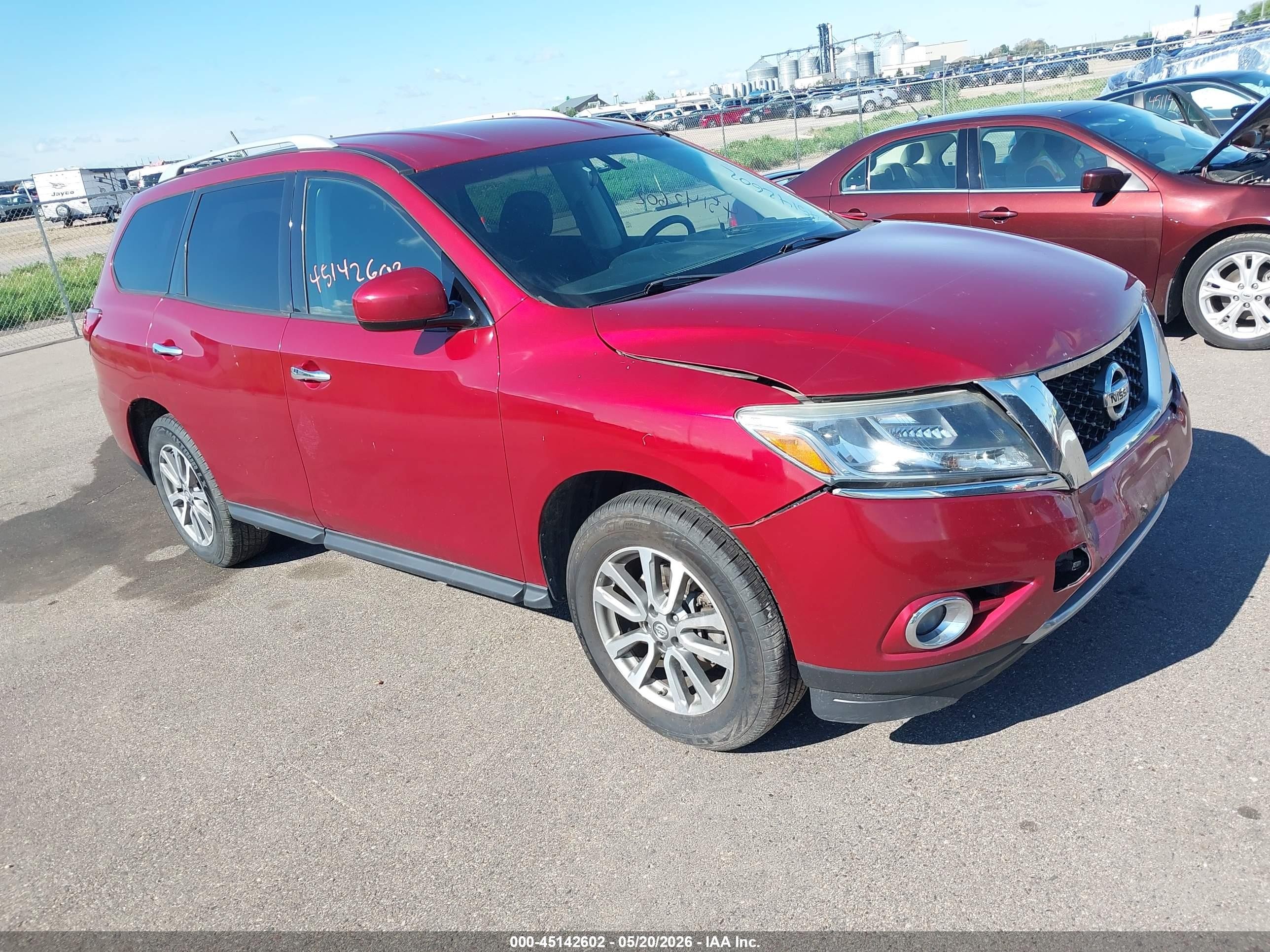 2014 Nissan Pathfinder Sv Red vin: 5N1AR2MM4EC625330
