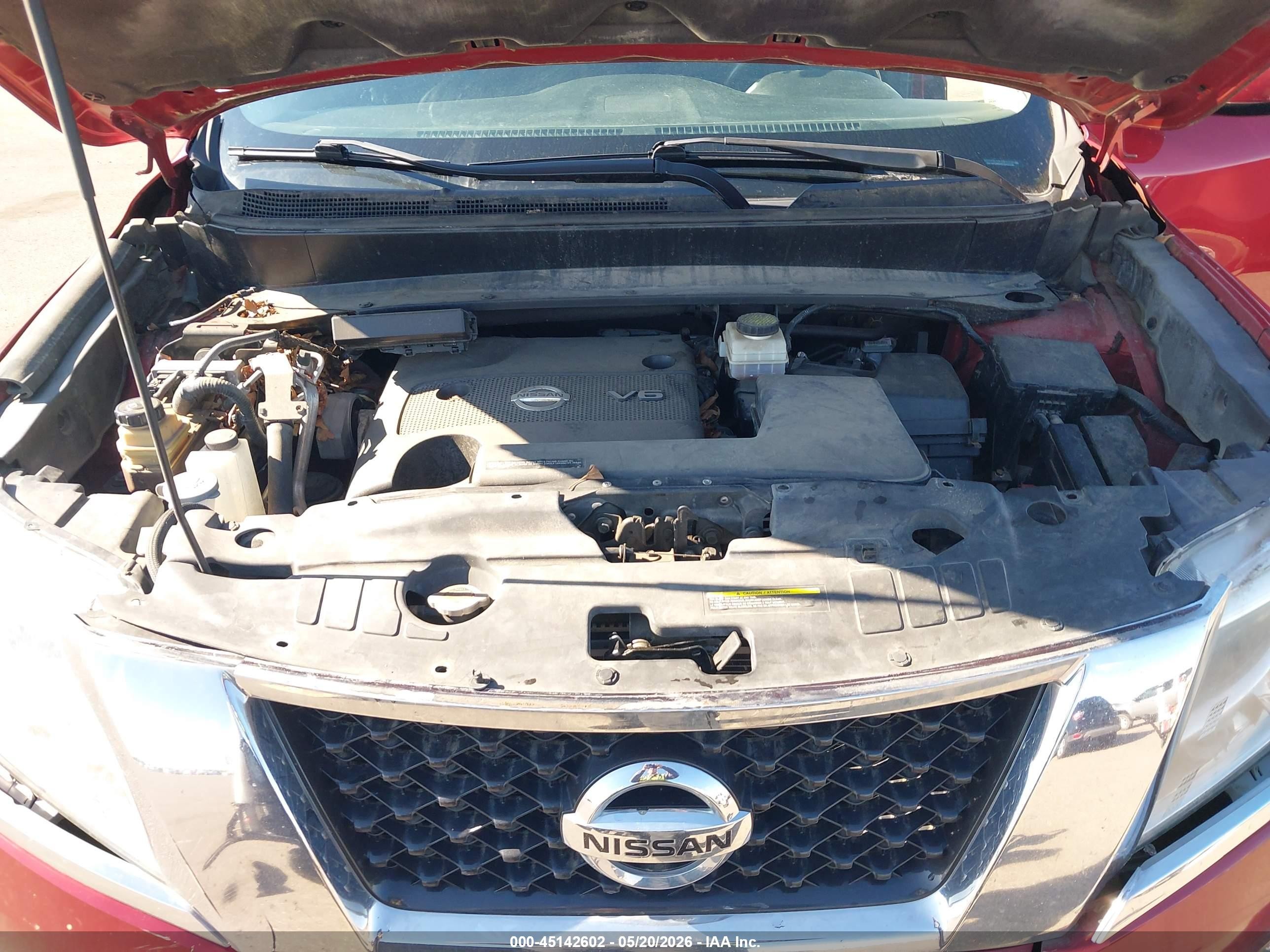 2014 Nissan Pathfinder Sv Red vin: 5N1AR2MM4EC625330
