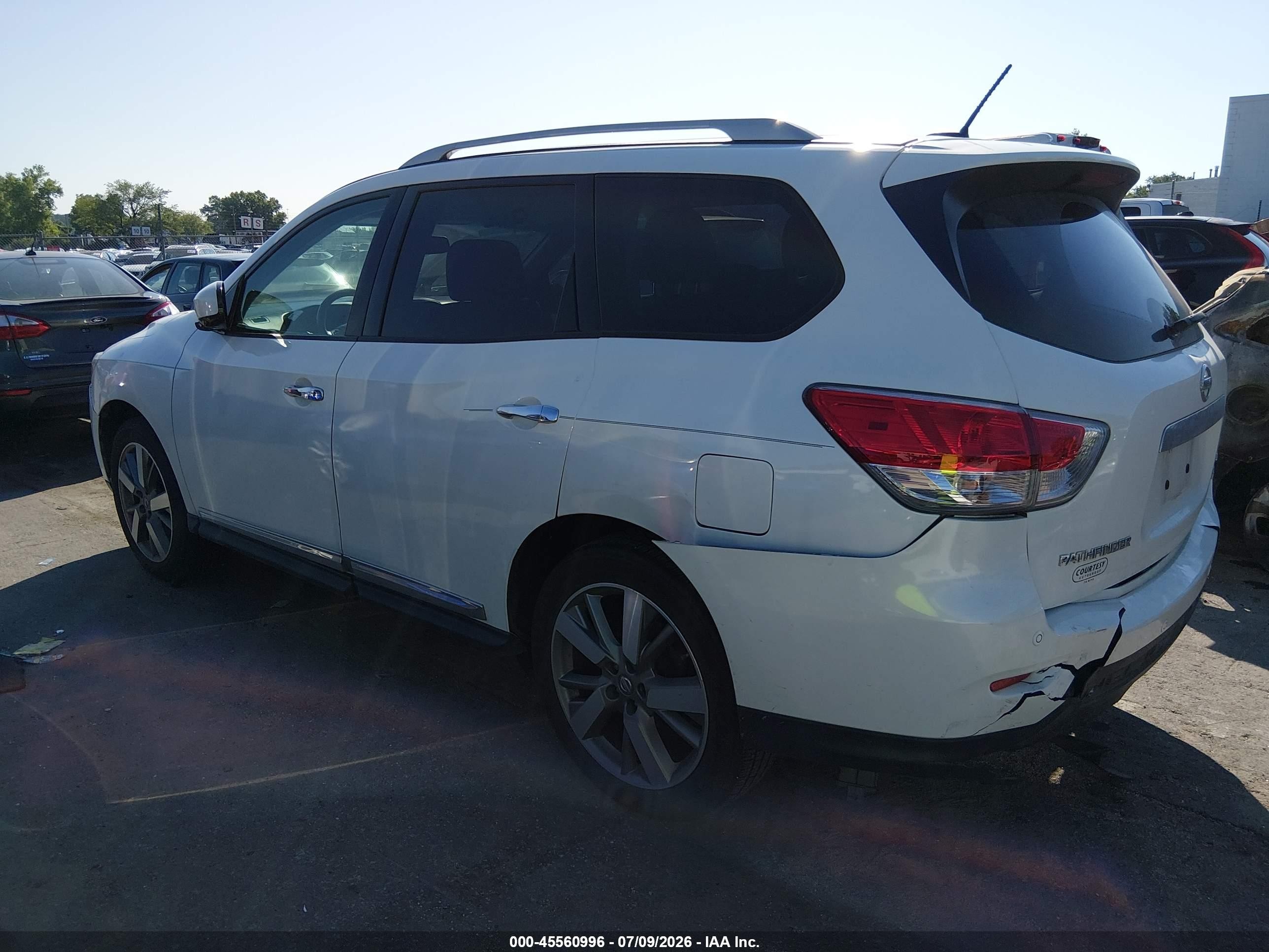 2014 Nissan Pathfinder Platinum White vin: 5N1AR2MM4EC633900