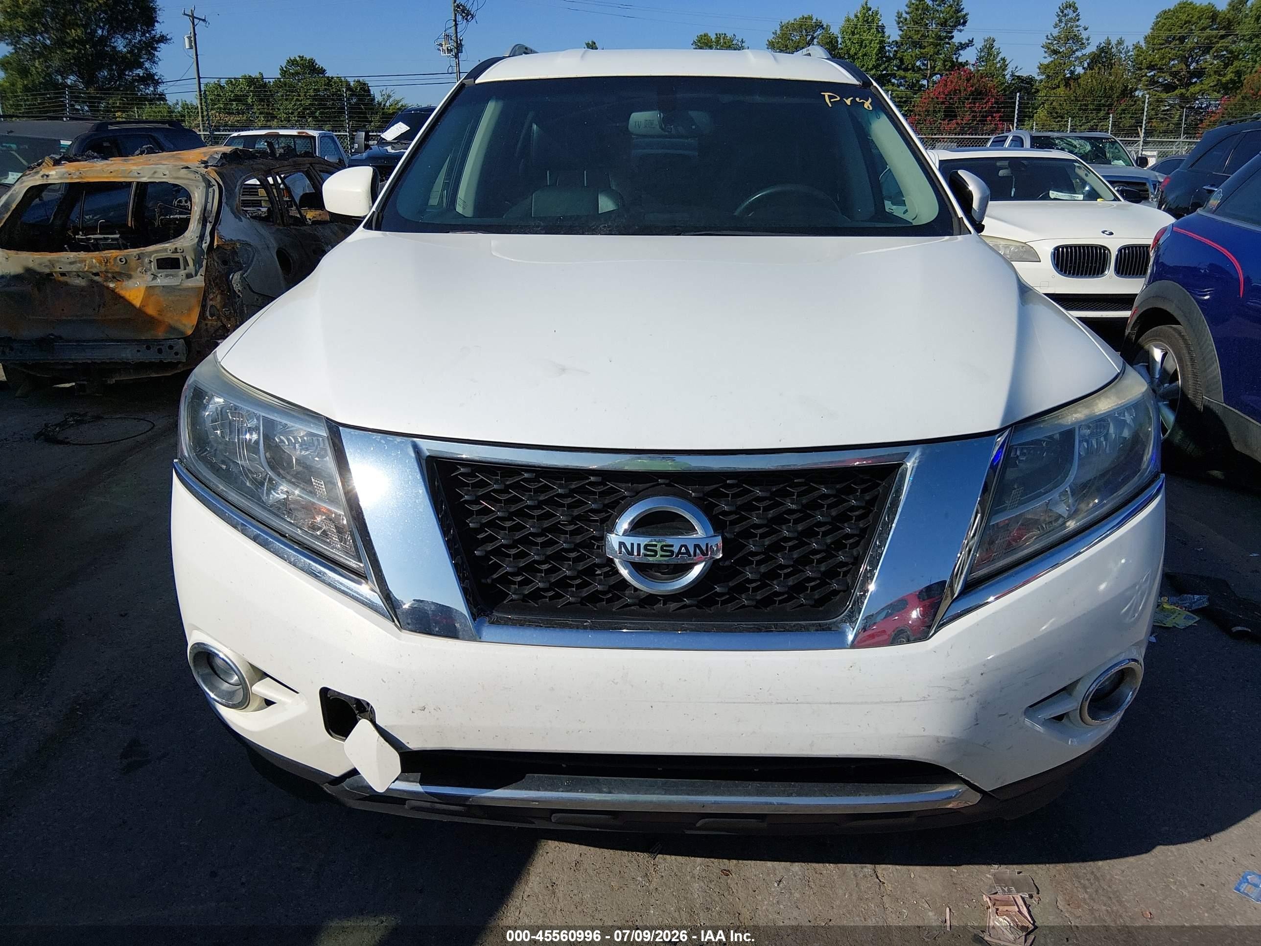 2014 Nissan Pathfinder Platinum White vin: 5N1AR2MM4EC633900